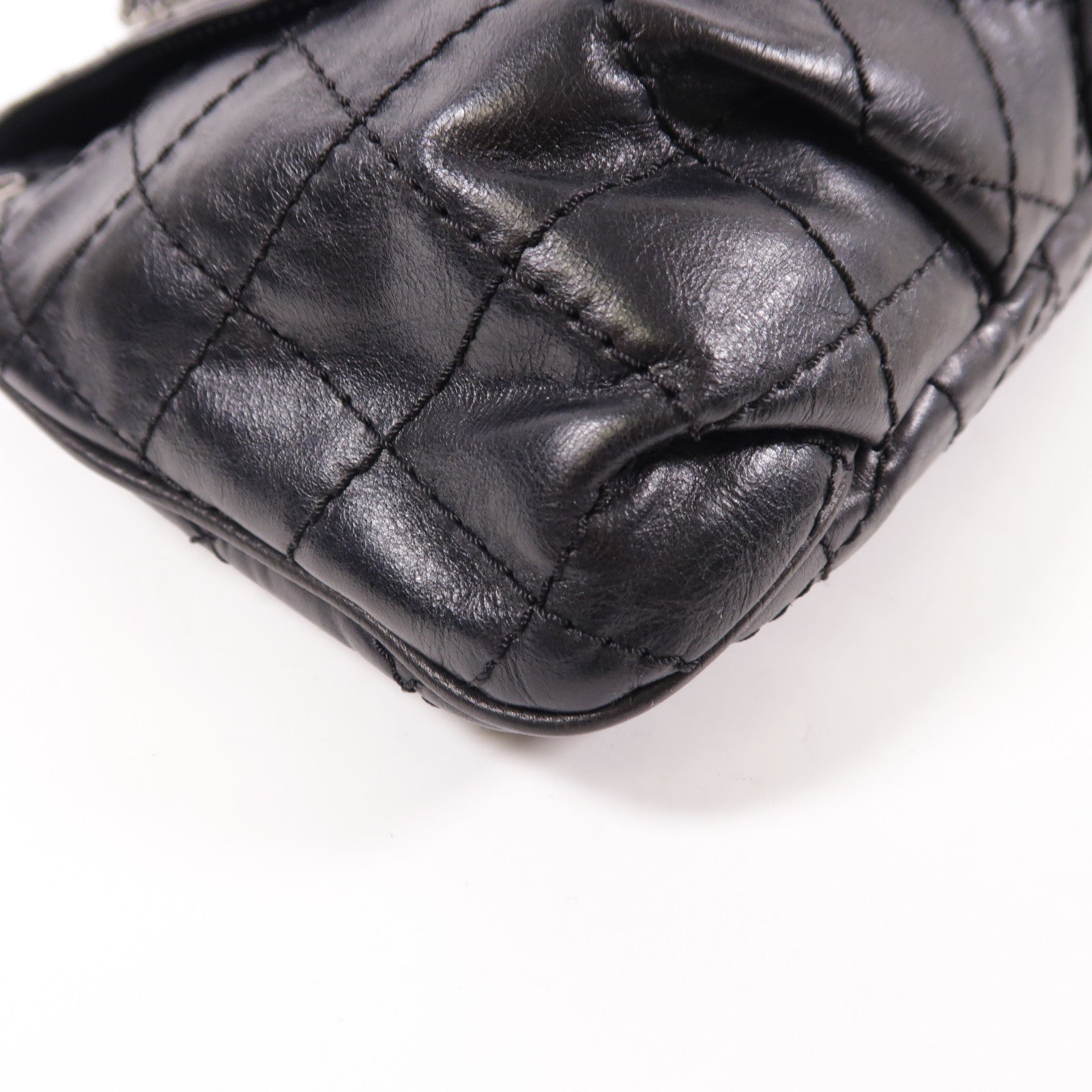 CHANEL 牛皮皮革Shoulder Bag銀扣鏈帶肩背袋