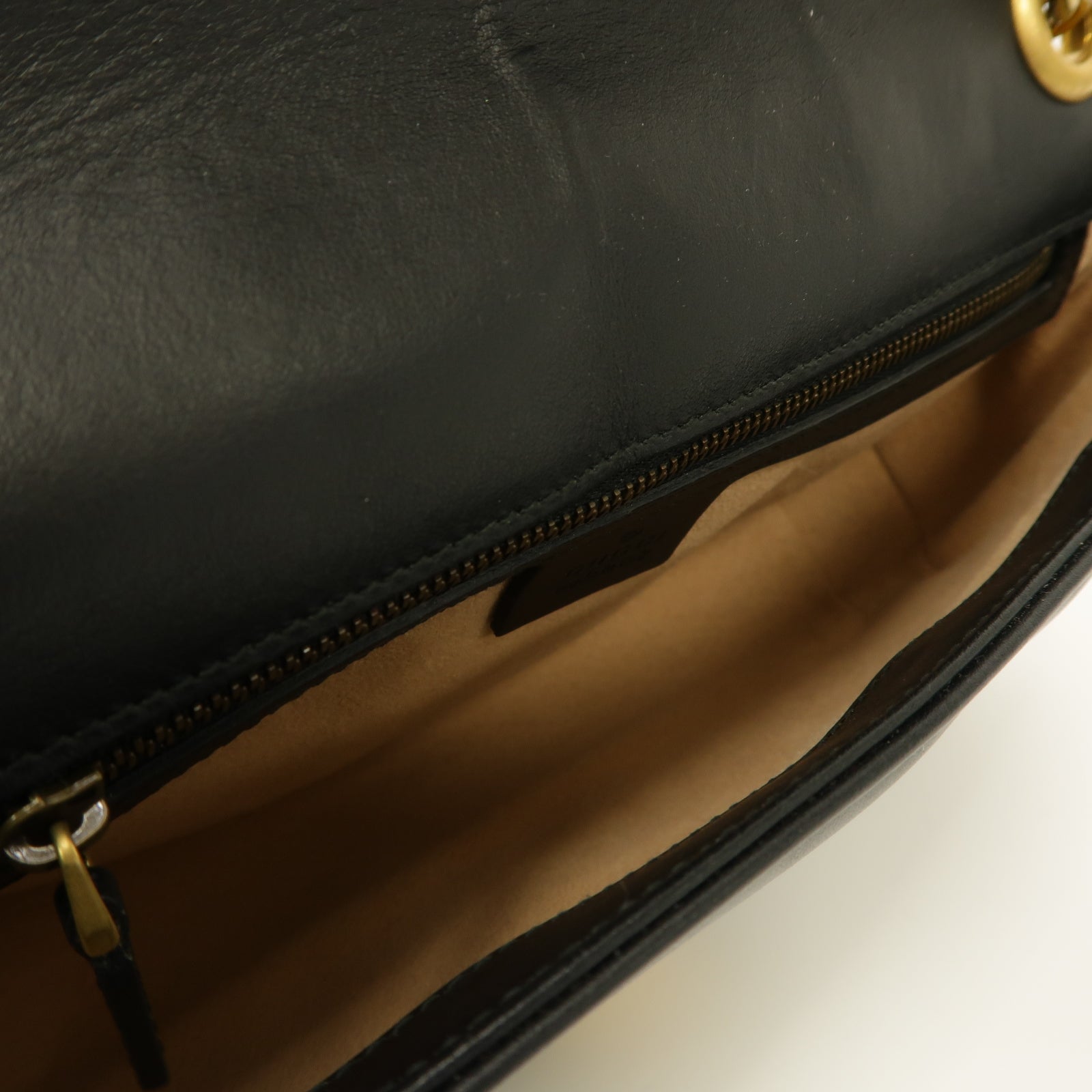 GUCCI 牛皮皮革Shoulder Bag金扣鏈帶肩背袋黒色