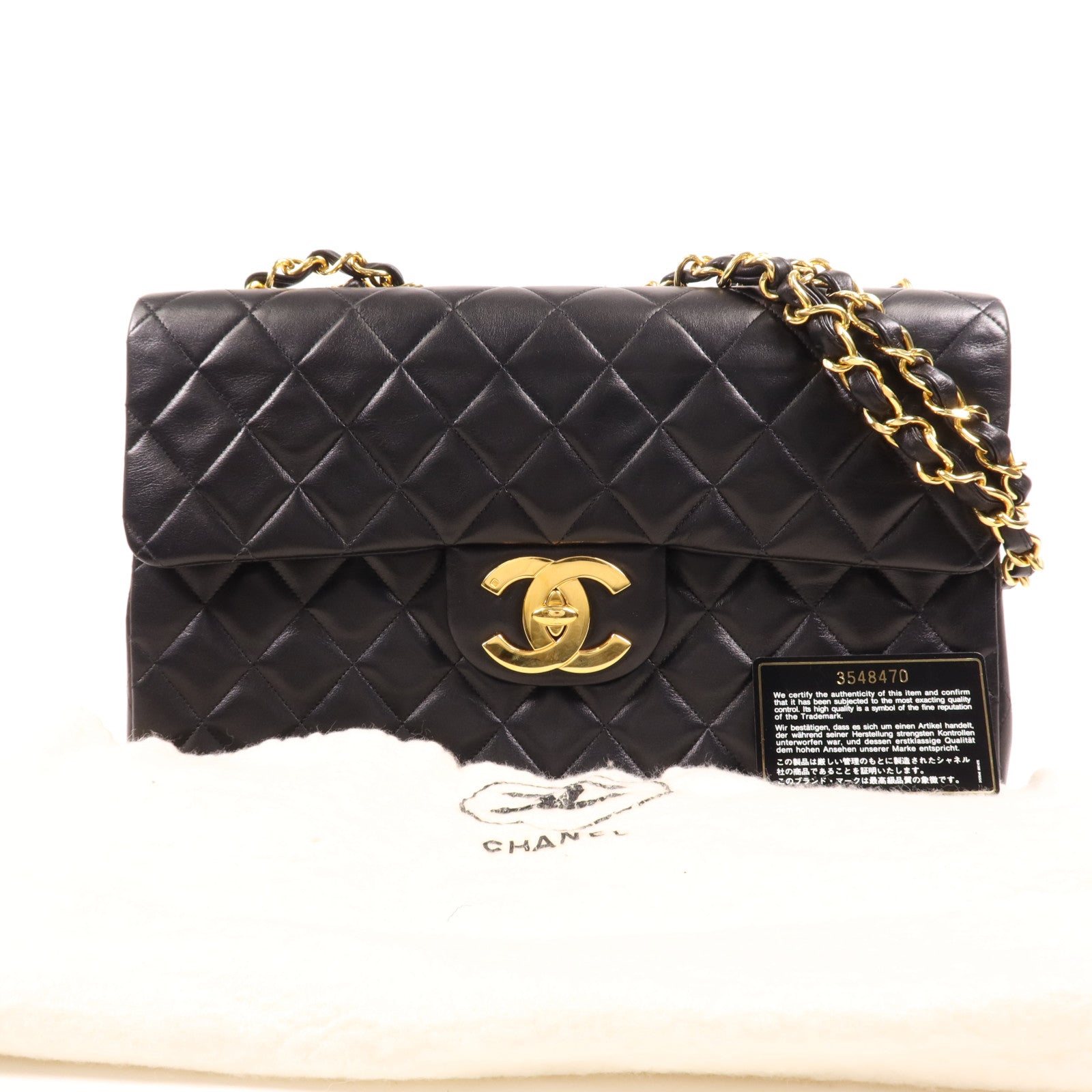 CHANEL 牛皮皮革Vintage Classic Flap Bag金扣鏈帶肩背袋