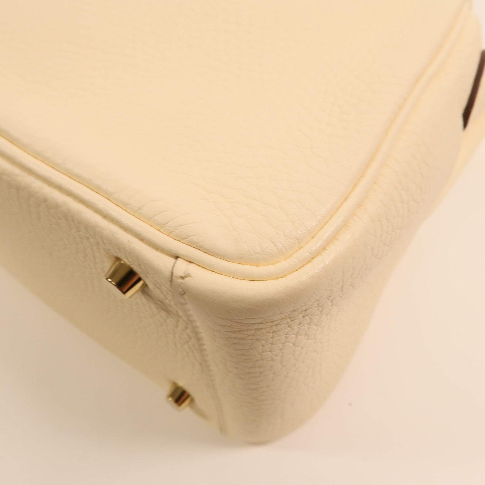 HERMES Clemence皮革Mini Lindy金扣手挽肩背兩用袋Nata