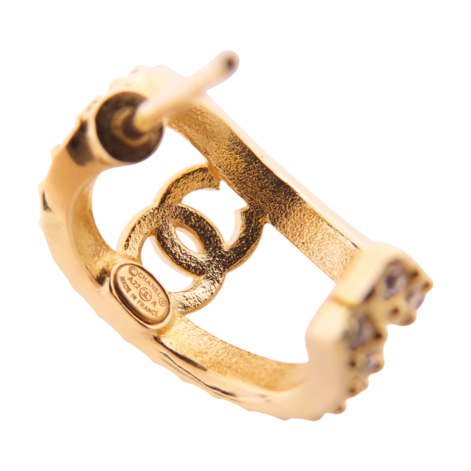 CHANEL 金屬/水鑽Earrings金扣耳環