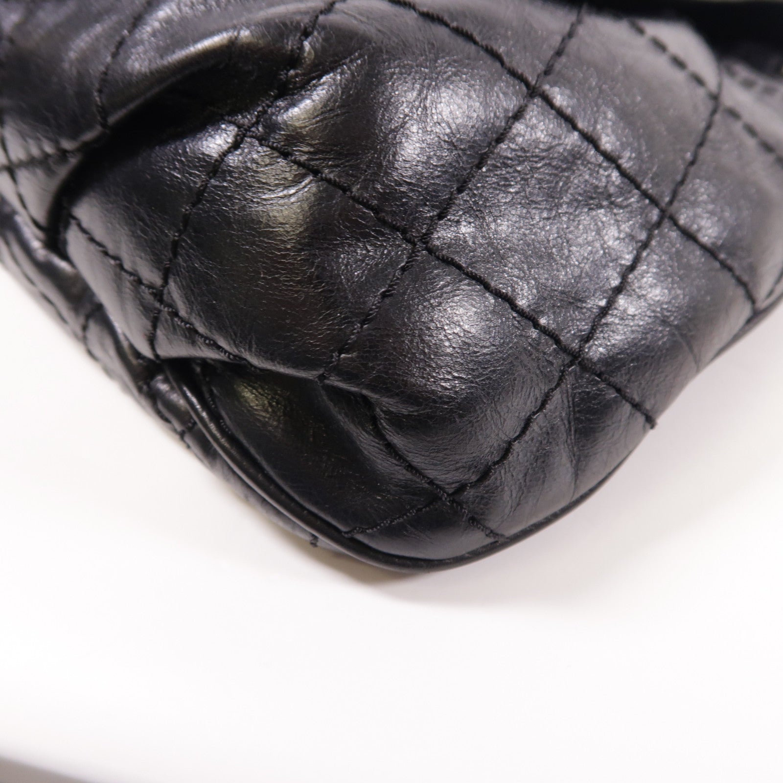 CHANEL 牛皮皮革Shoulder Bag銀扣鏈帶肩背袋