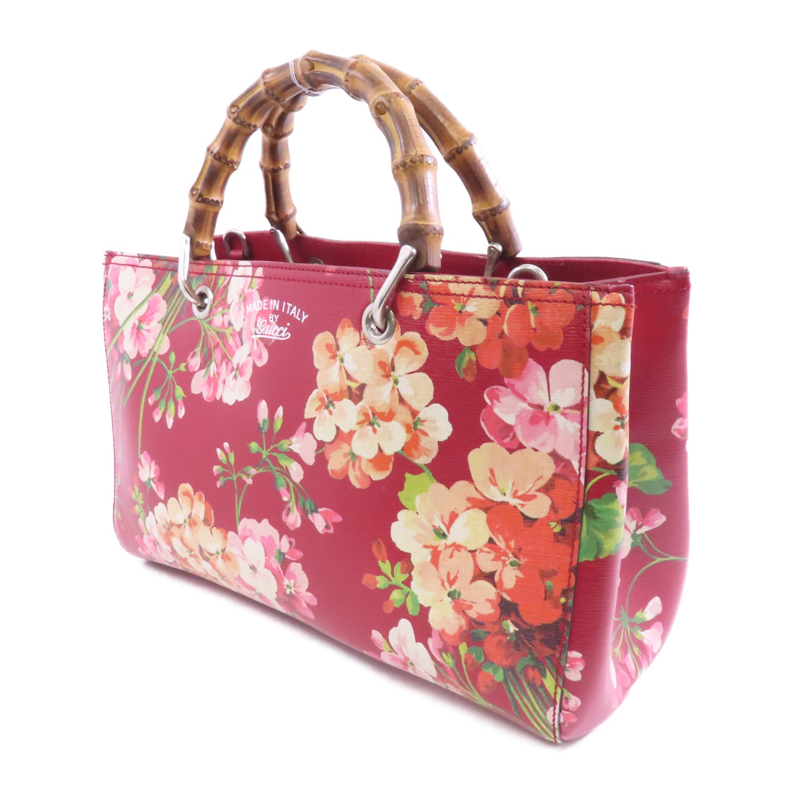 GUCCI 牛皮皮革2 Way Shoulder銀扣手挽肩背兩用袋紅色