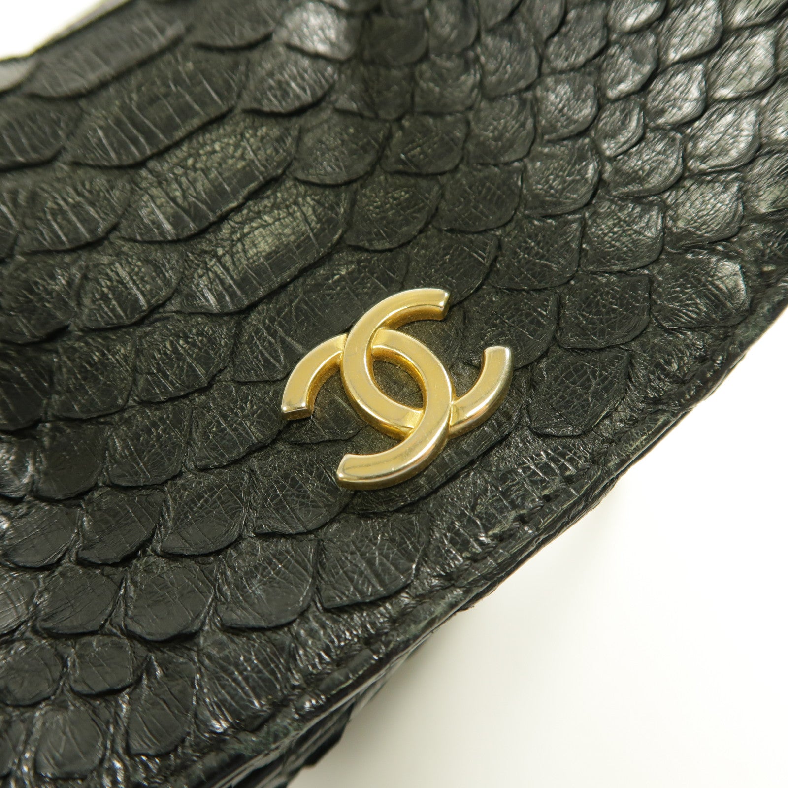 CHANEL 【激減優惠】蛇皮皮革Shoulder Bag金扣鏈帶肩背袋