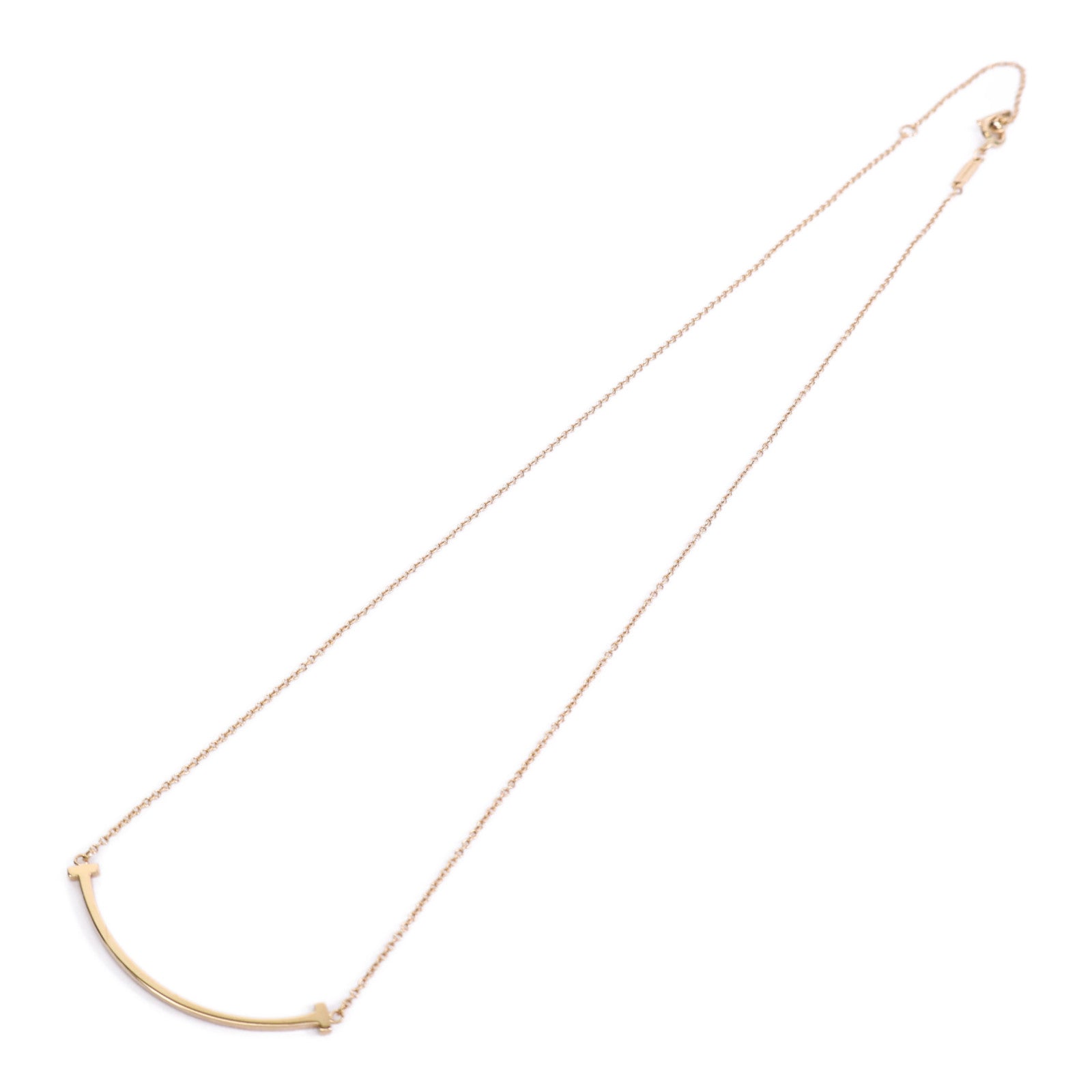 TIFFANY＆CO 18K玫瑰金T-Smile Necklace項鏈