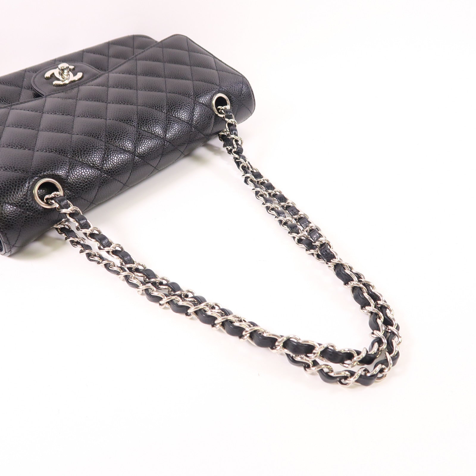 CHANEL 牛皮皮革Classic 25銀扣鏈帶肩背袋