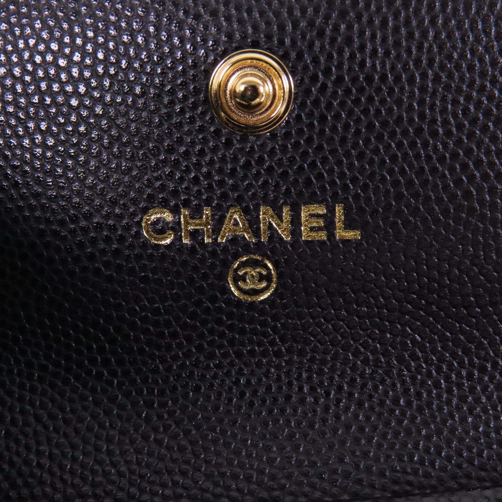 CHANEL 牛皮皮革Card Case金扣卡套