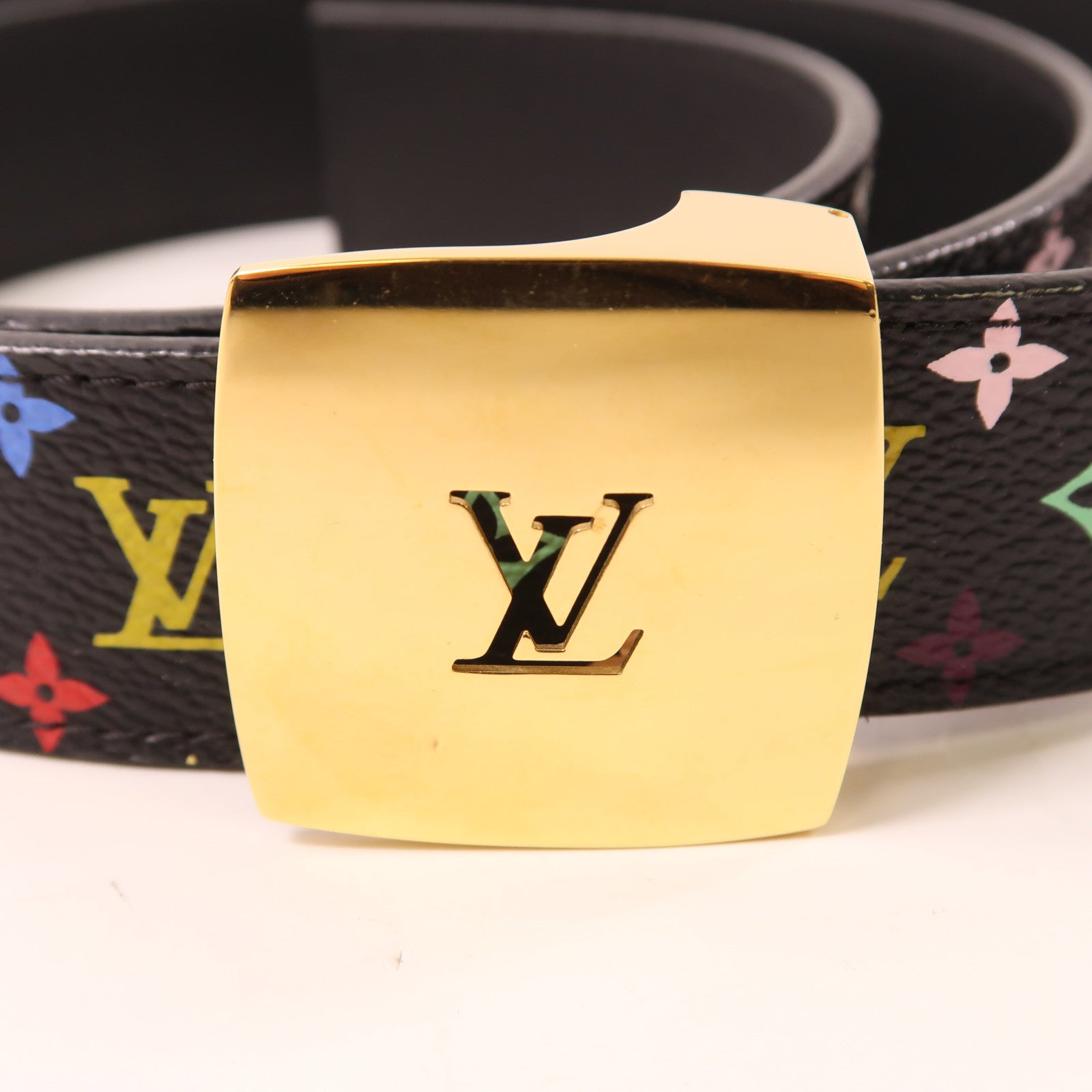 LOUIS VUITTON Monogram Multicolore Ceinture金扣皮帶
