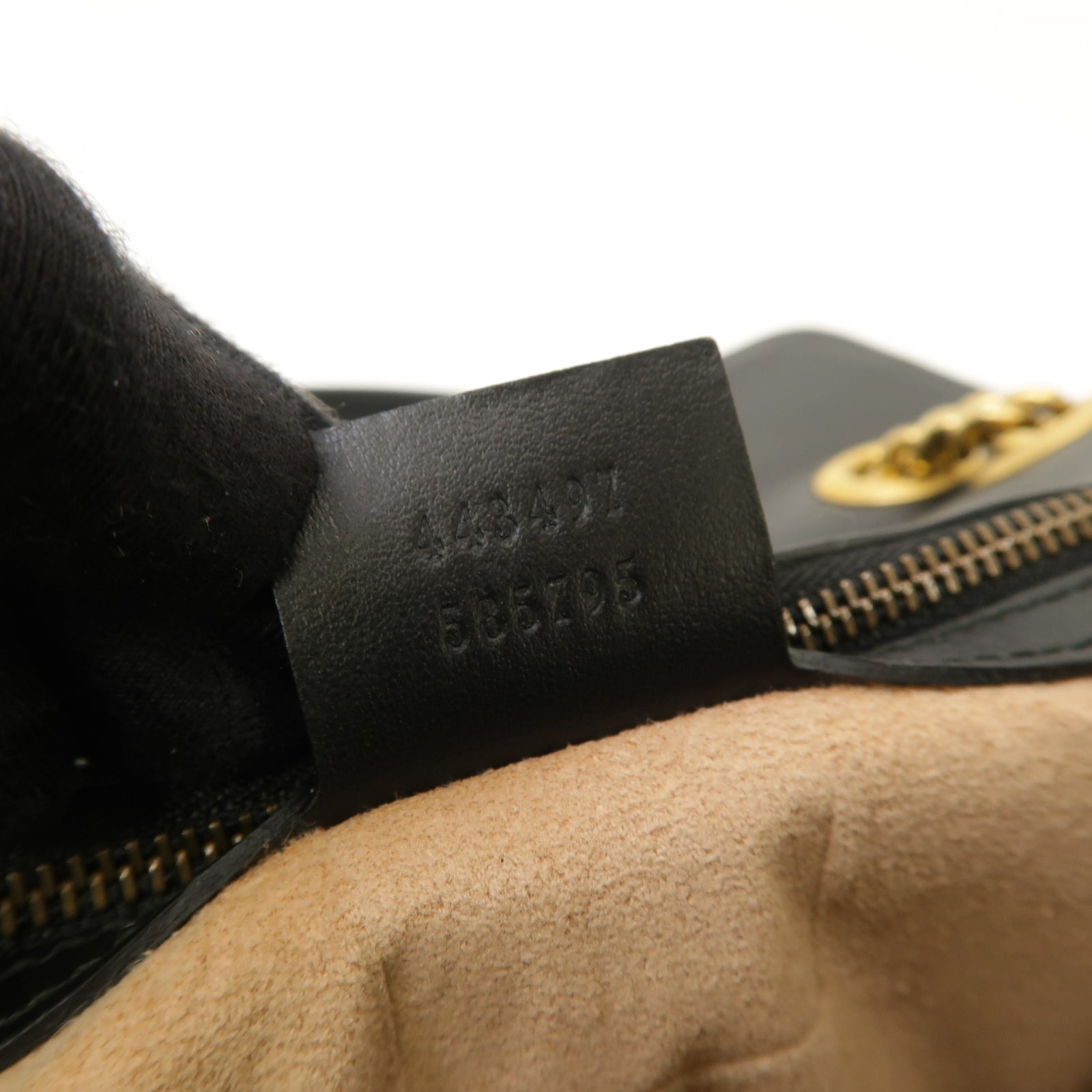 GUCCI 牛皮皮革Shoulder Bag金扣鏈帶肩背袋黒色