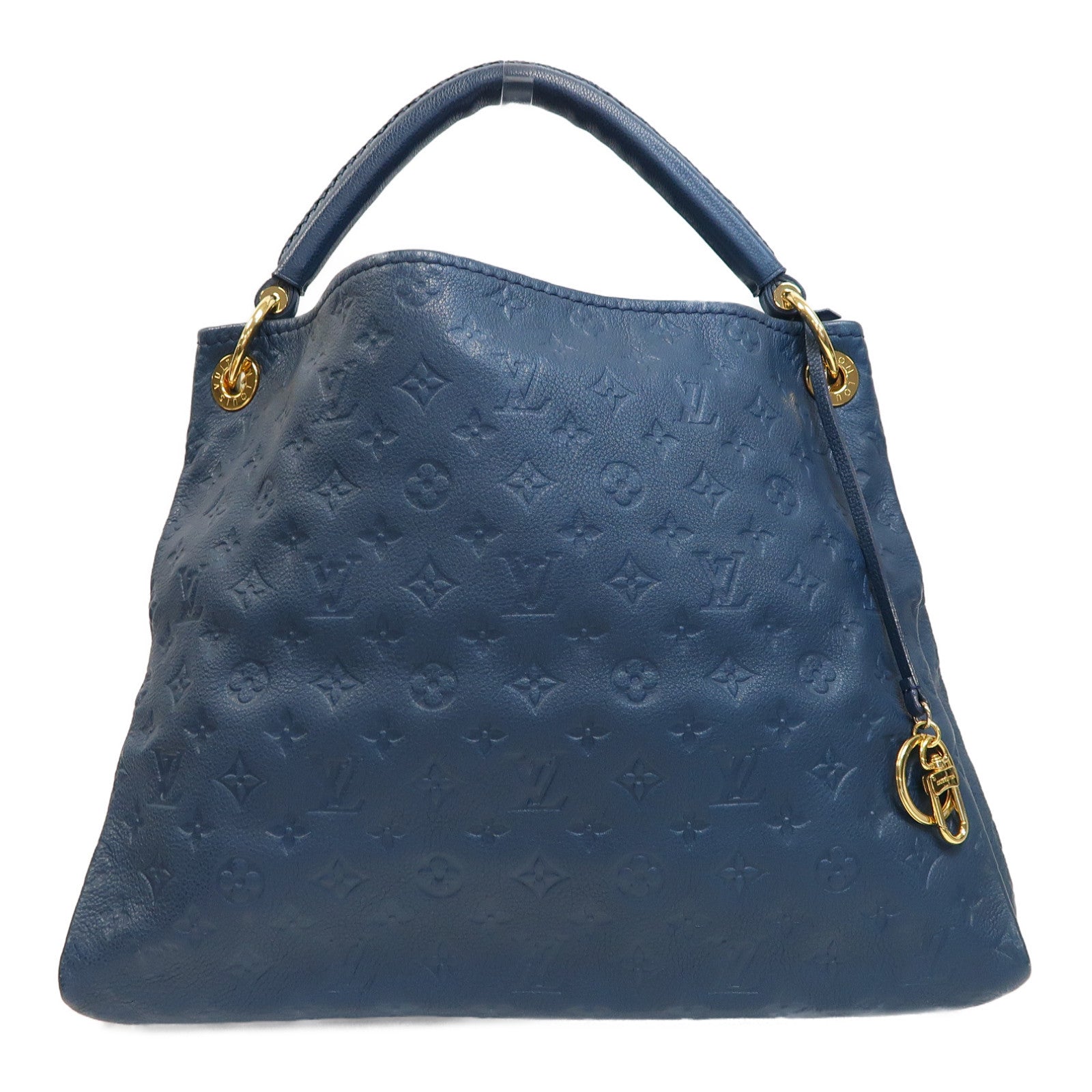 LOUIS VUITTON Monogram Empreinte Artsy MM金扣手挽袋藍色