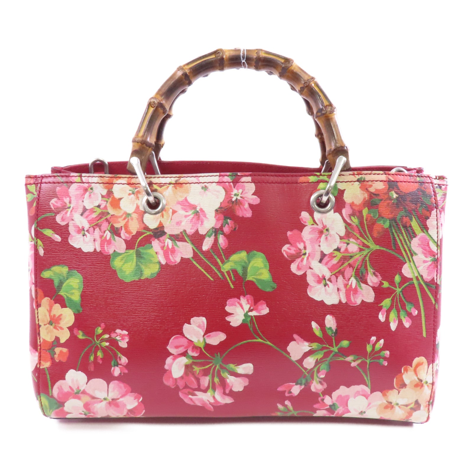 GUCCI 牛皮皮革2 Way Shoulder銀扣手挽肩背兩用袋紅色