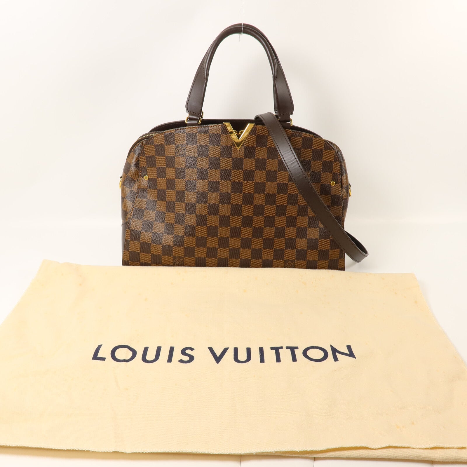 LOUIS VUITTON Damier Kensington Bowling手挽肩背兩用袋