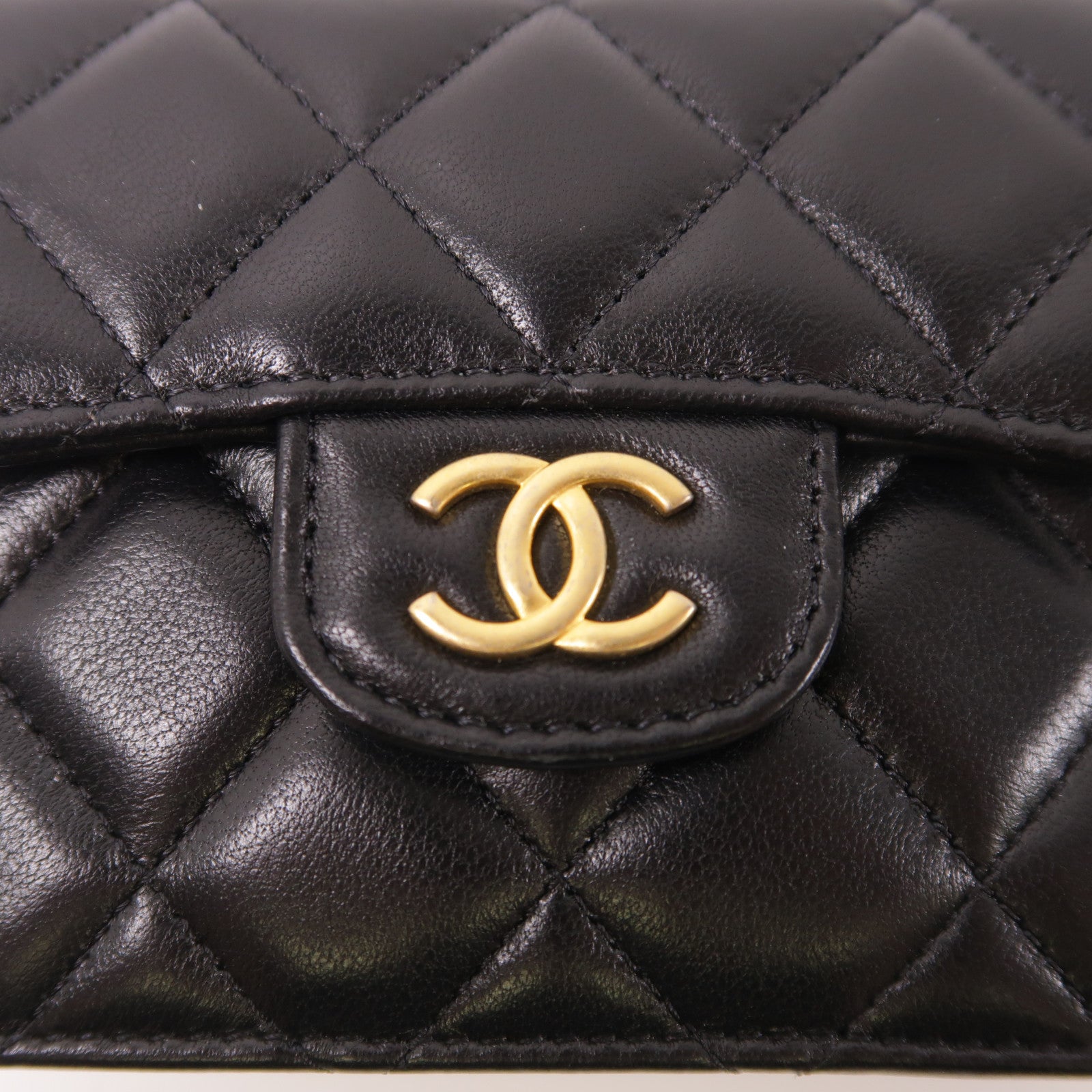 CHANEL 羊皮皮革Handle Mini Bag金扣鏈帶手挽肩背兩用袋