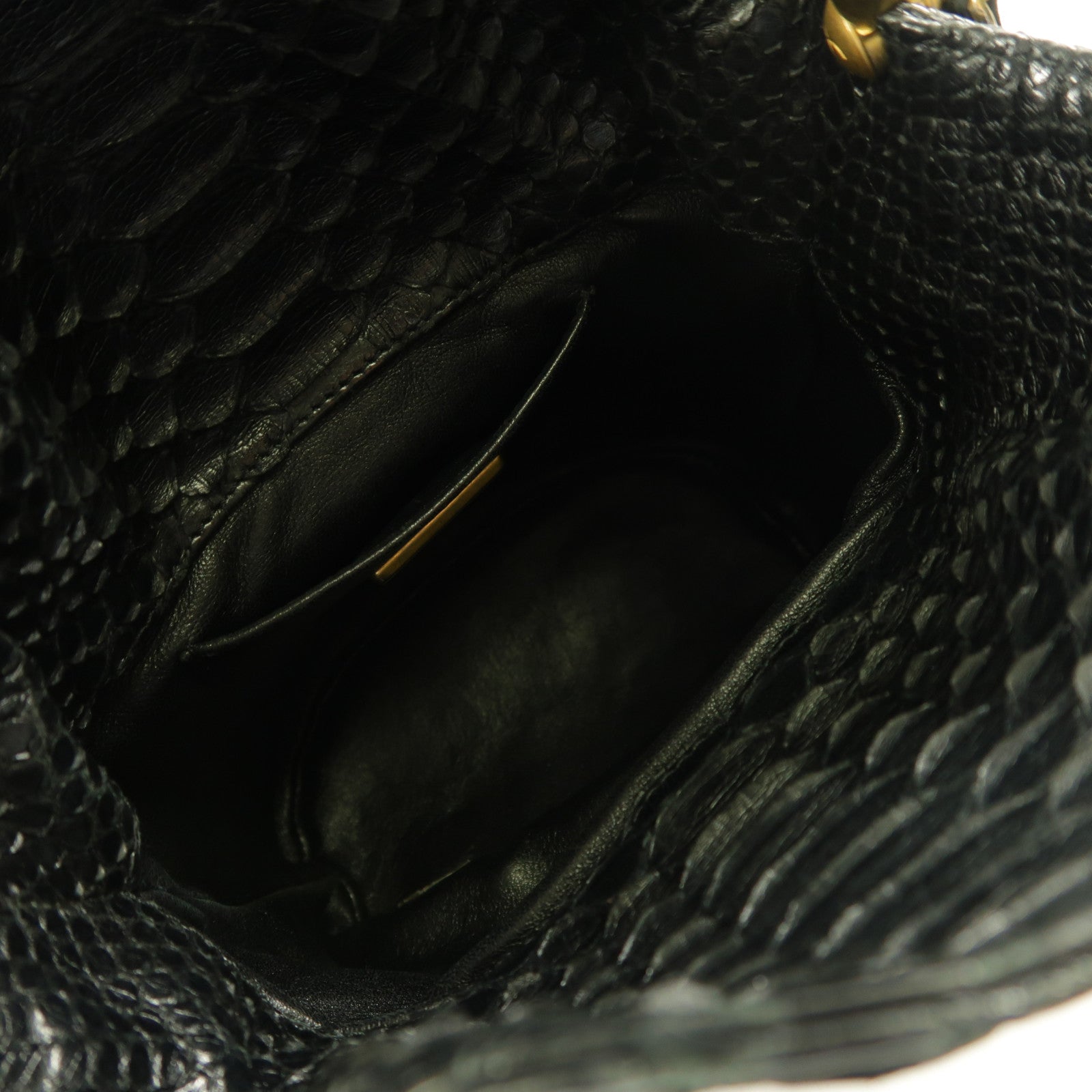 CHANEL 【激減優惠】蛇皮皮革Shoulder Bag金扣鏈帶肩背袋