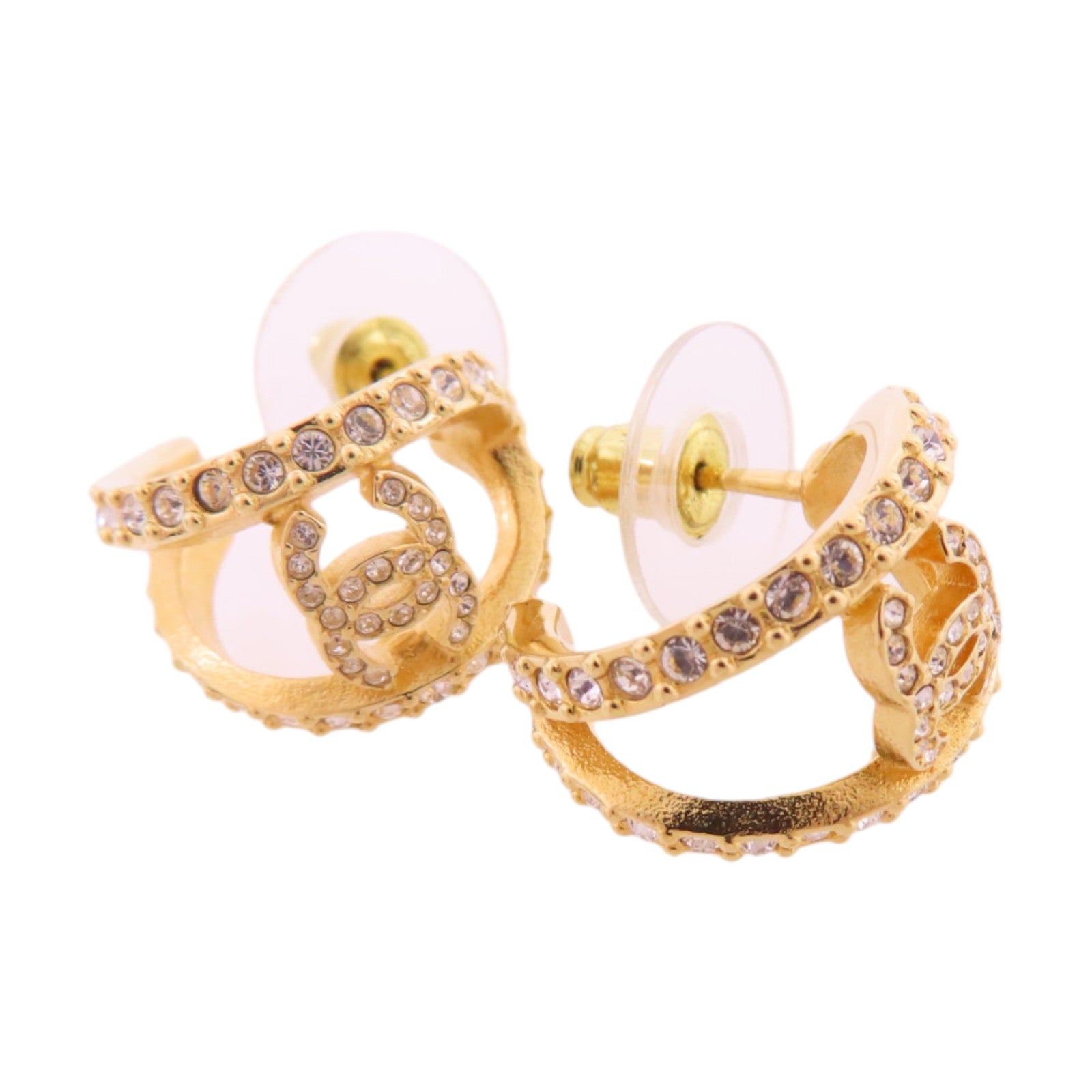 CHANEL 金屬/水鑽Earrings金扣耳環