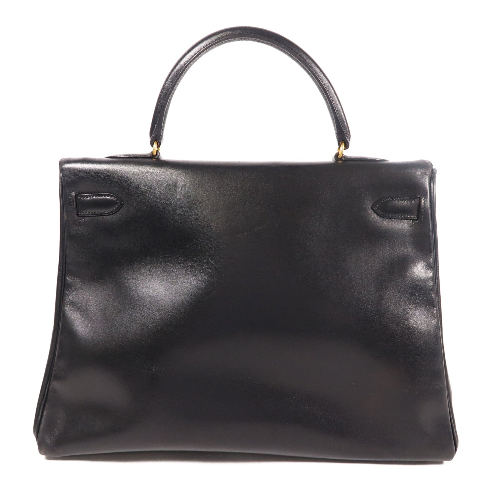 HERMES Box皮革Vintage Kelly 35手挽袋Noir