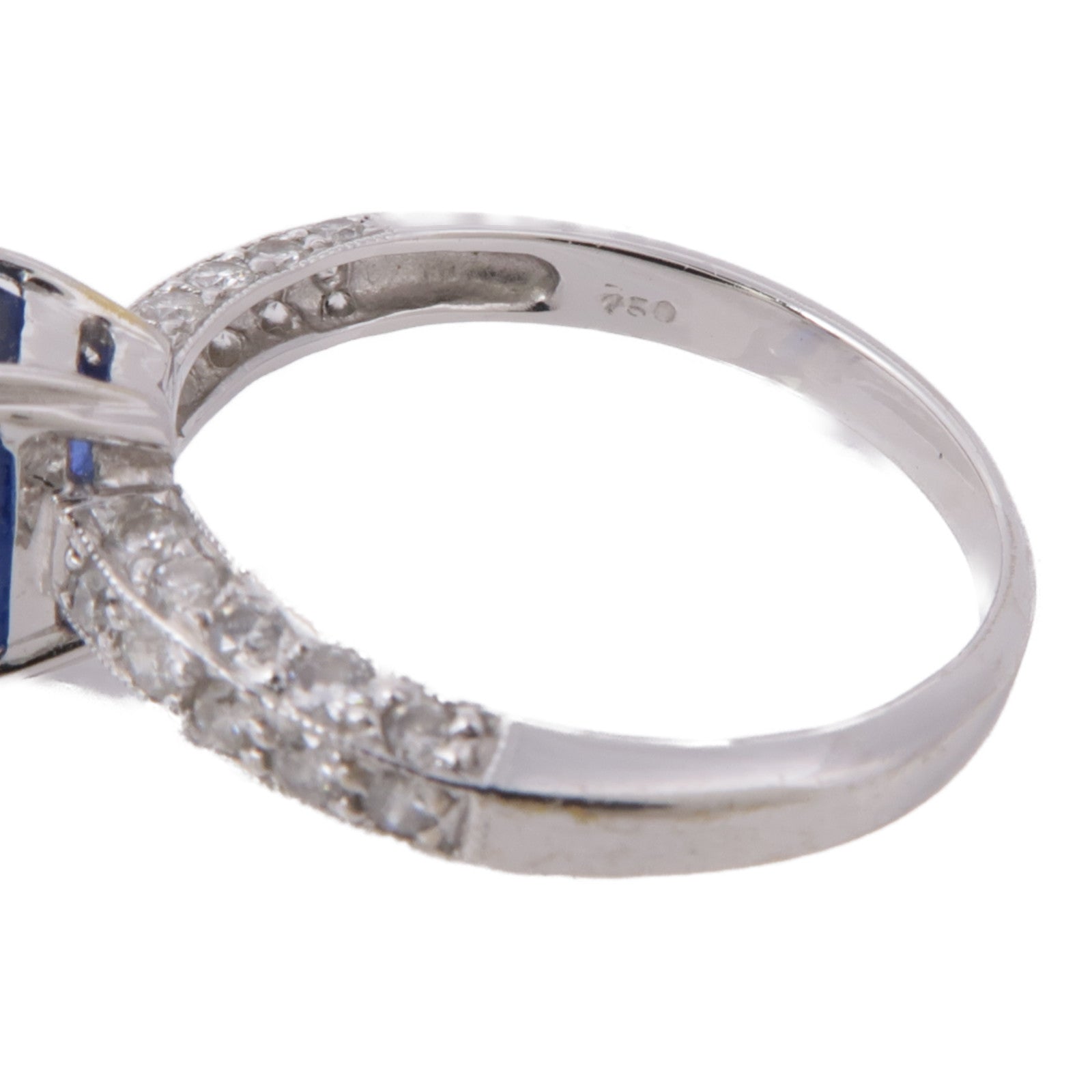 JEWELRY 18K白金Sapphire/Diamond Ring藍寶石/鑽石戒指US#5.75