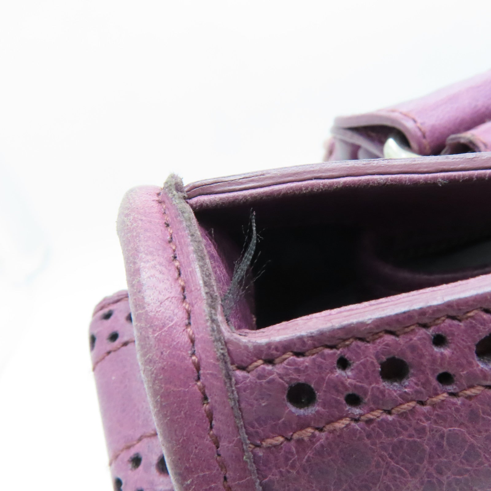 BALENCIAGA 牛皮皮革City银扣手挽肩背两用袋紫色