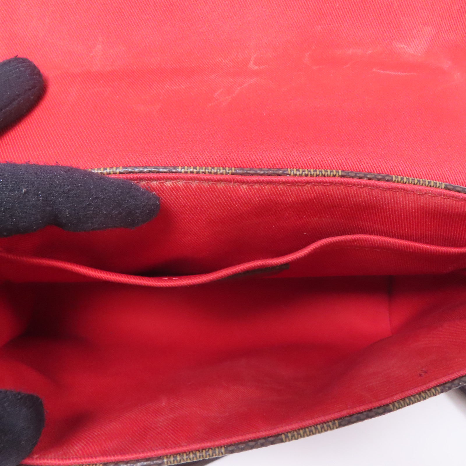 LOUIS VUITTON Damier Croisette金扣手挽肩背兩用袋