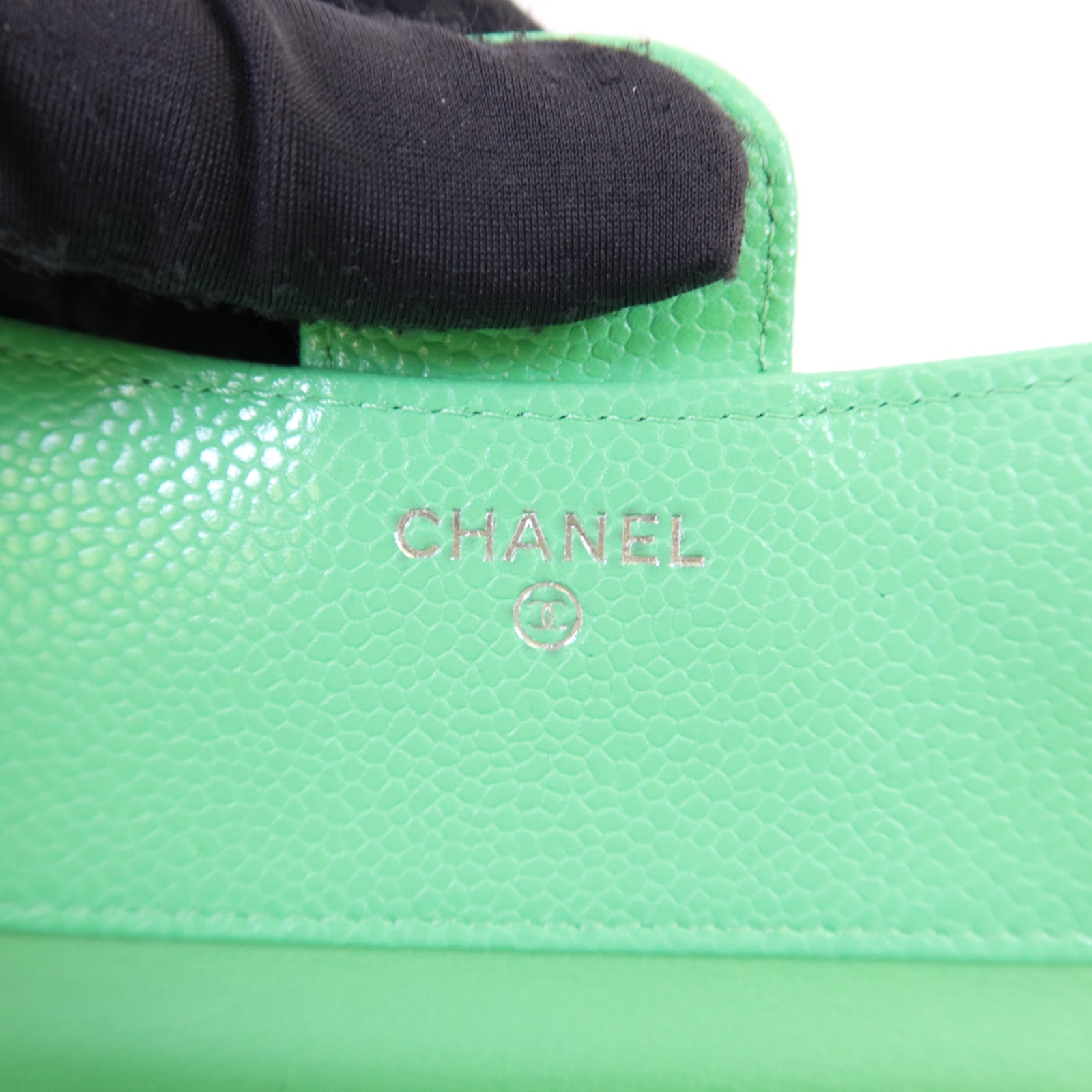 CHANEL 牛皮皮革Three-fold Wallet銀扣錢包