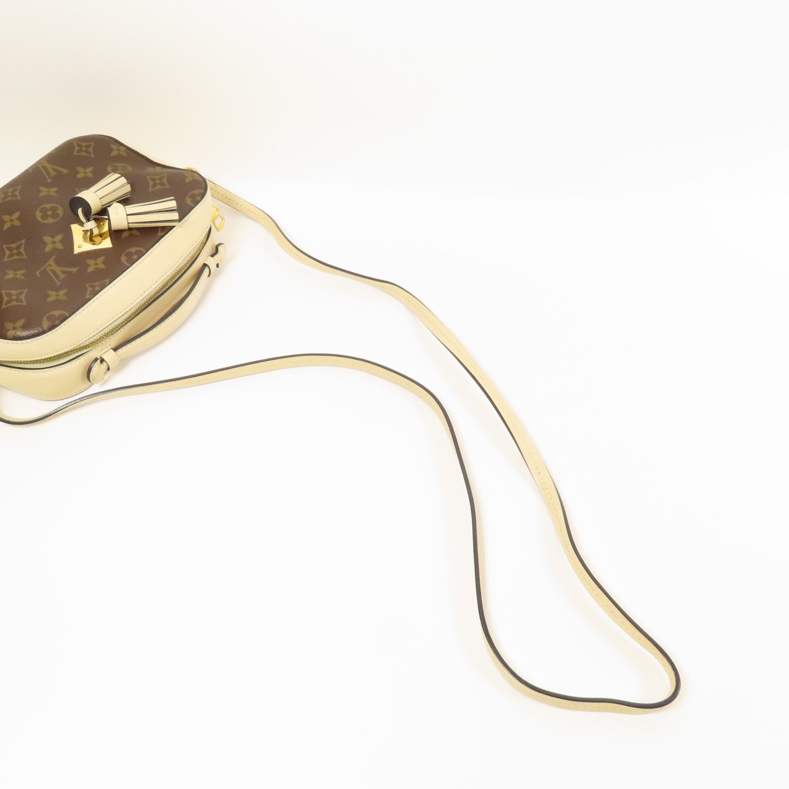 LOUIS VUITTON LV GHW Saintonge 2 Way Shoulder Bag M43555 Monogram Brown/White