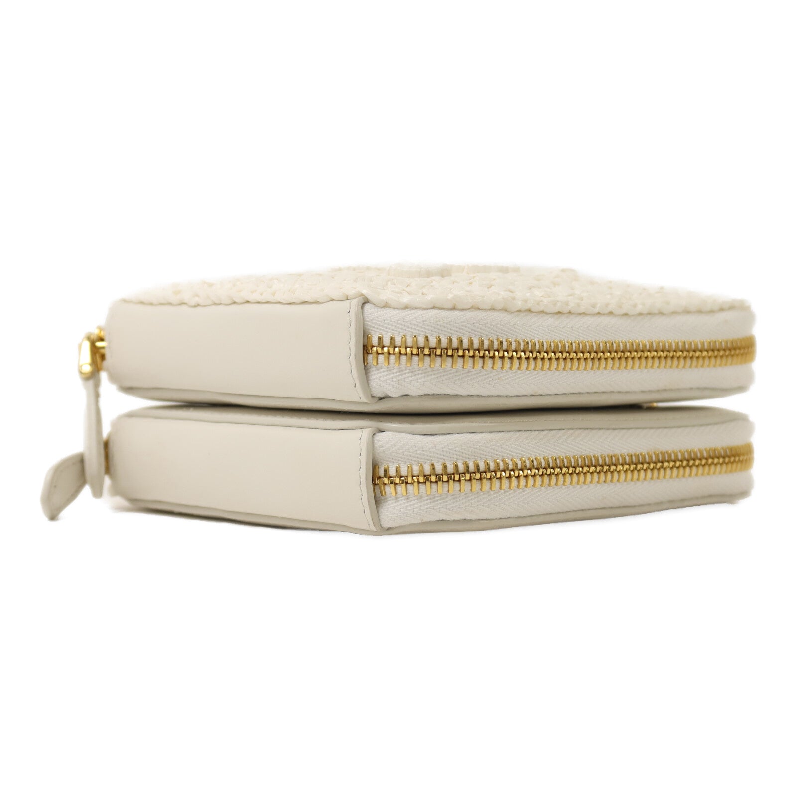 PRADA 牛皮皮革/Raffia Mini Contenitori金扣鏈帶手挽肩背兩用袋