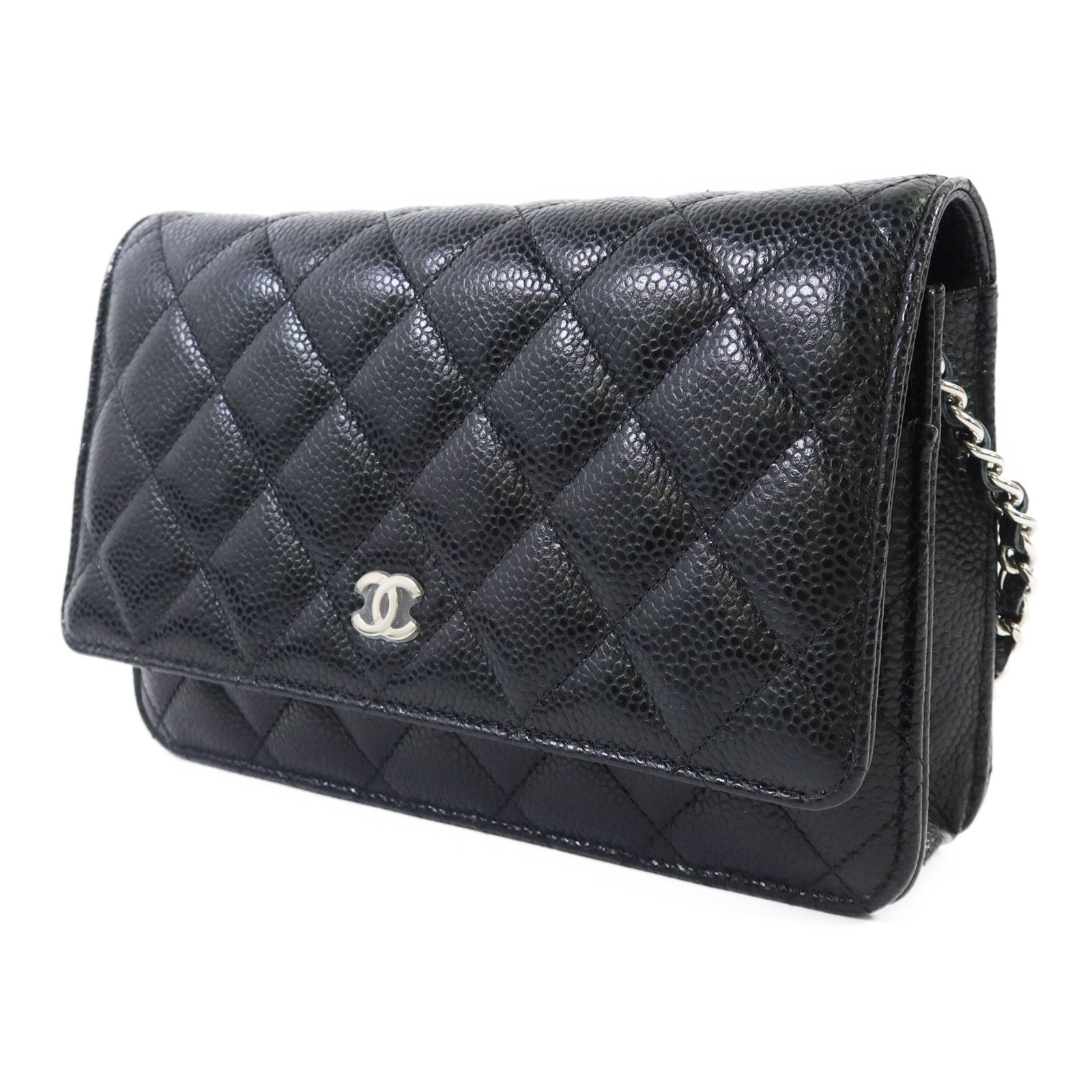 CHANEL 牛皮皮革WOC Wallet On Chain銀扣鏈帶肩背袋