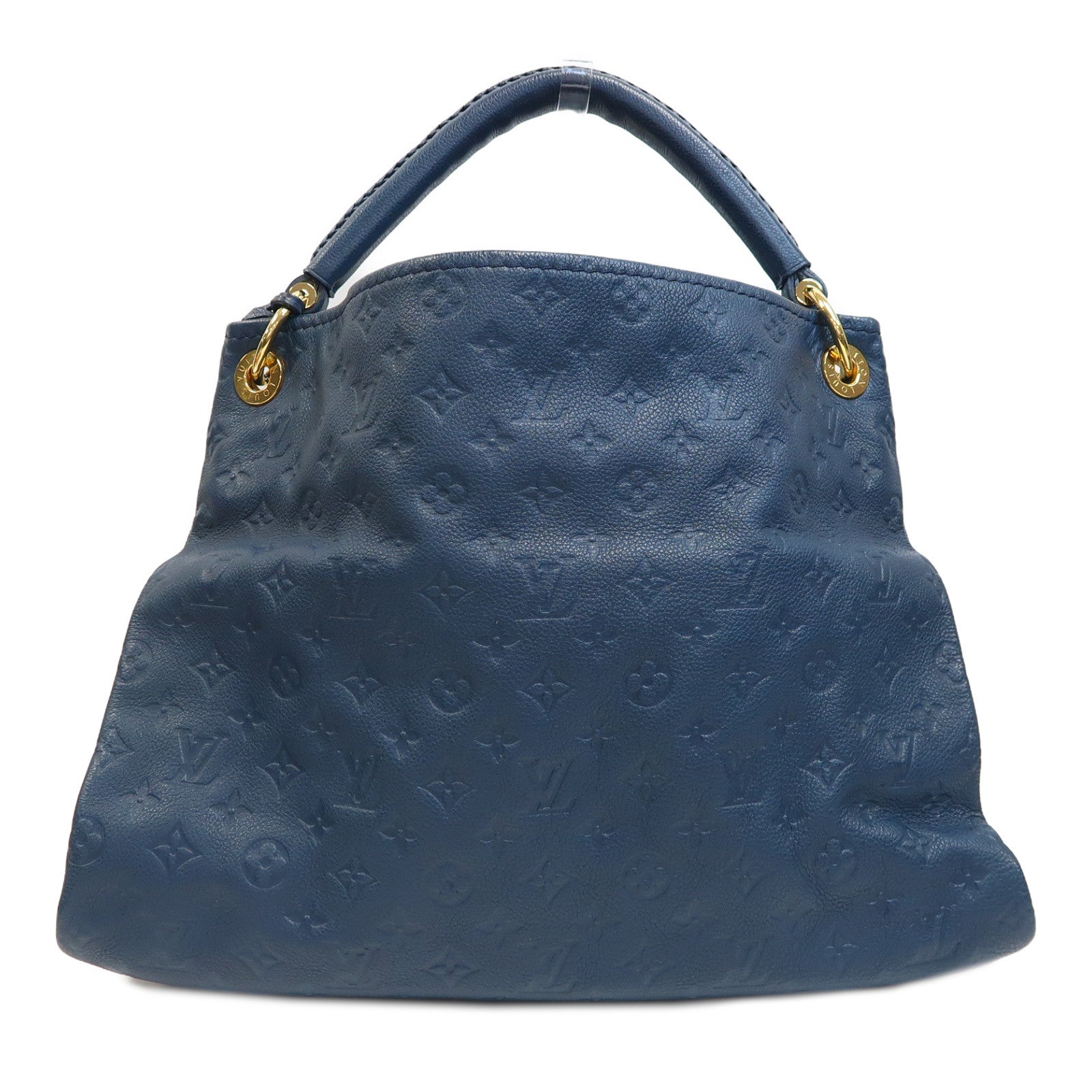 LOUIS VUITTON Monogram Empreinte Artsy MM金扣手挽袋藍色