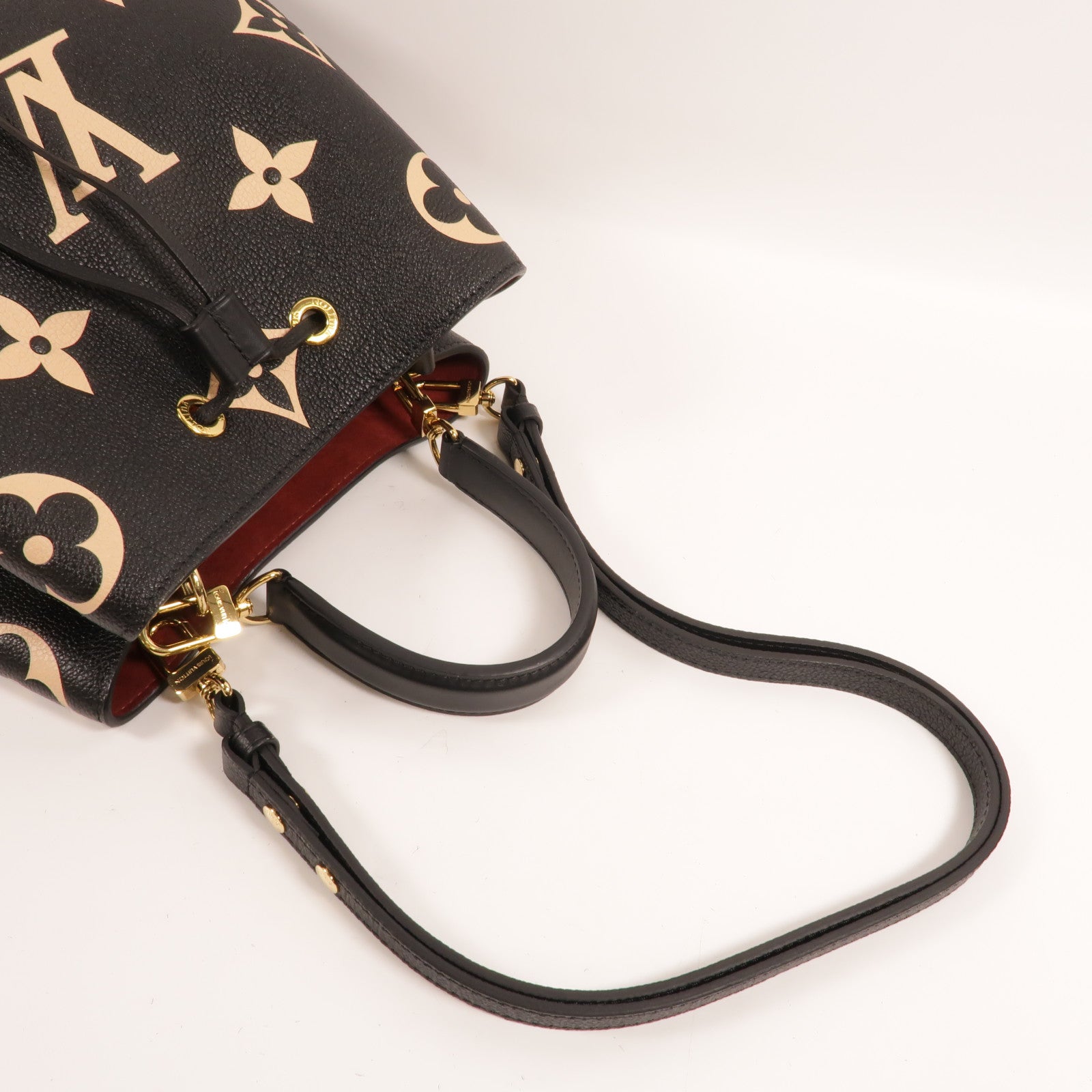 LOUIS VUITTON Monogram Empreinte Bicolor Neo Noe MM金扣手挽肩背兩用袋