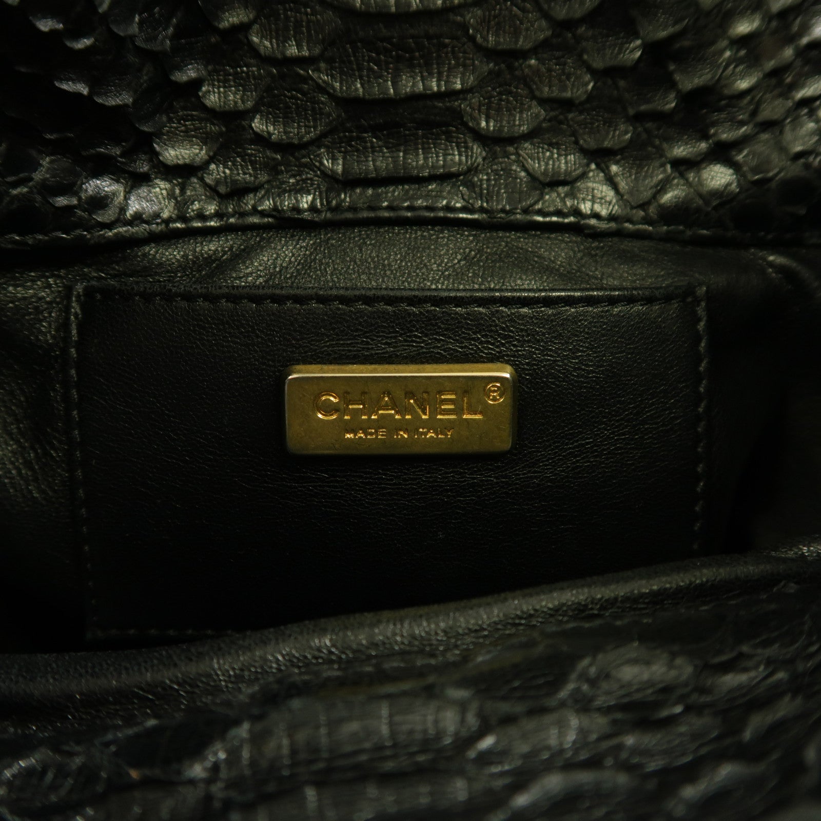 CHANEL 【激減優惠】蛇皮皮革Shoulder Bag金扣鏈帶肩背袋