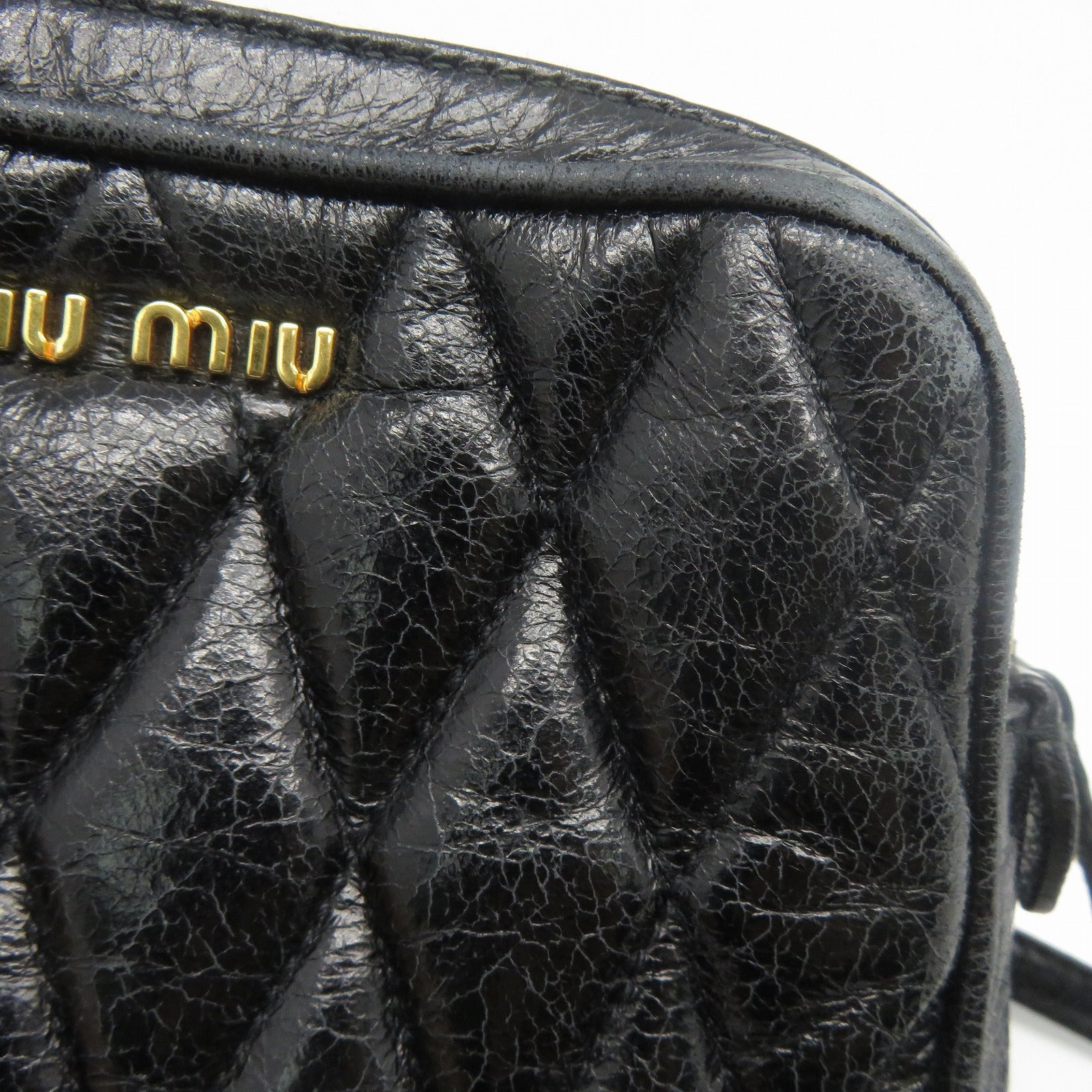 Miu Miu 羊皮皮革Shoulder Bag金扣肩背袋黑色