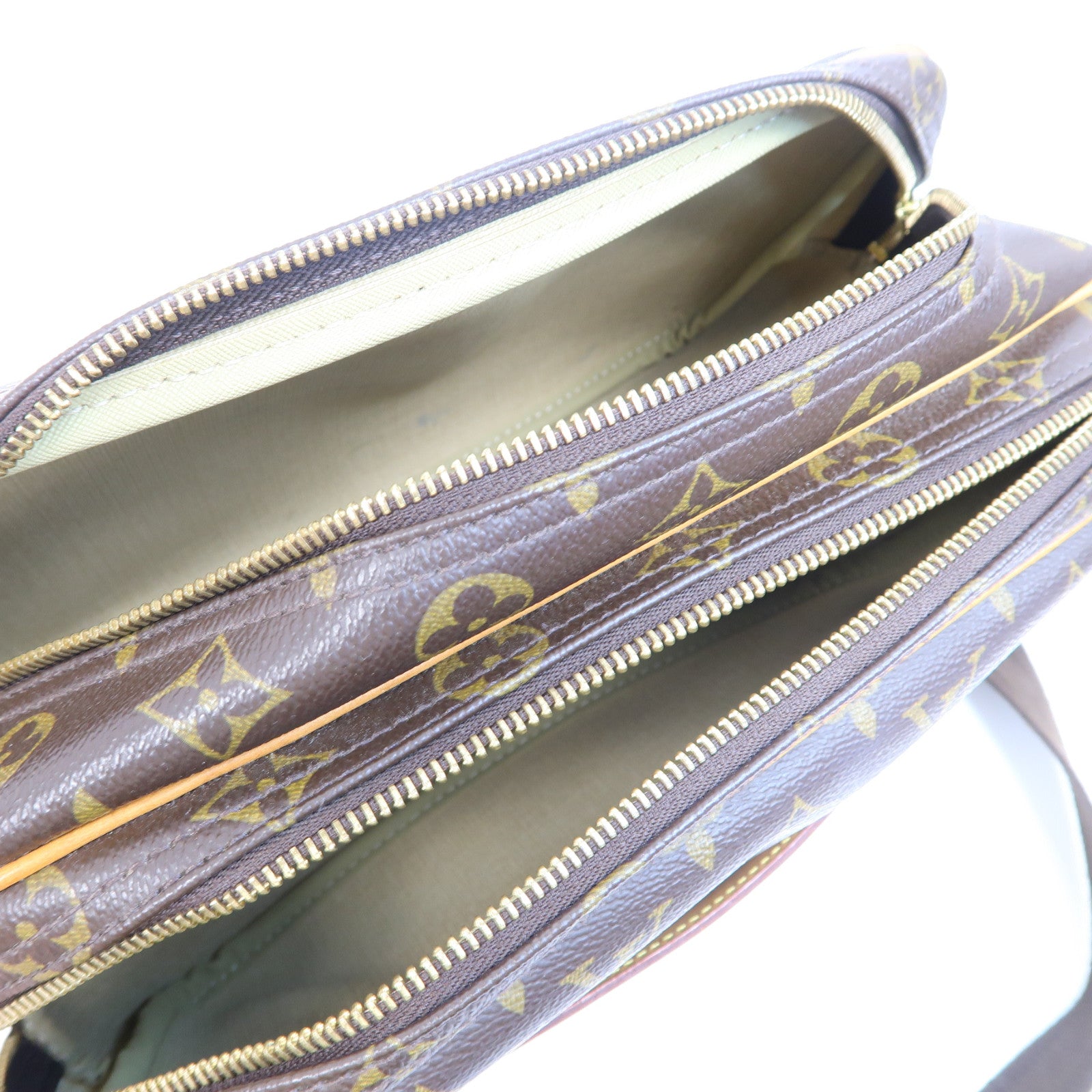 LOUIS VUITTON Monogram Reporter金扣肩背袋啡色