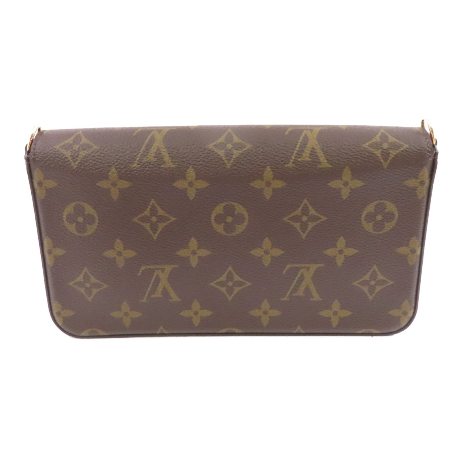 LOUIS VUITTON Monogram Pochette Felicie金扣鏈帶肩背袋啡色