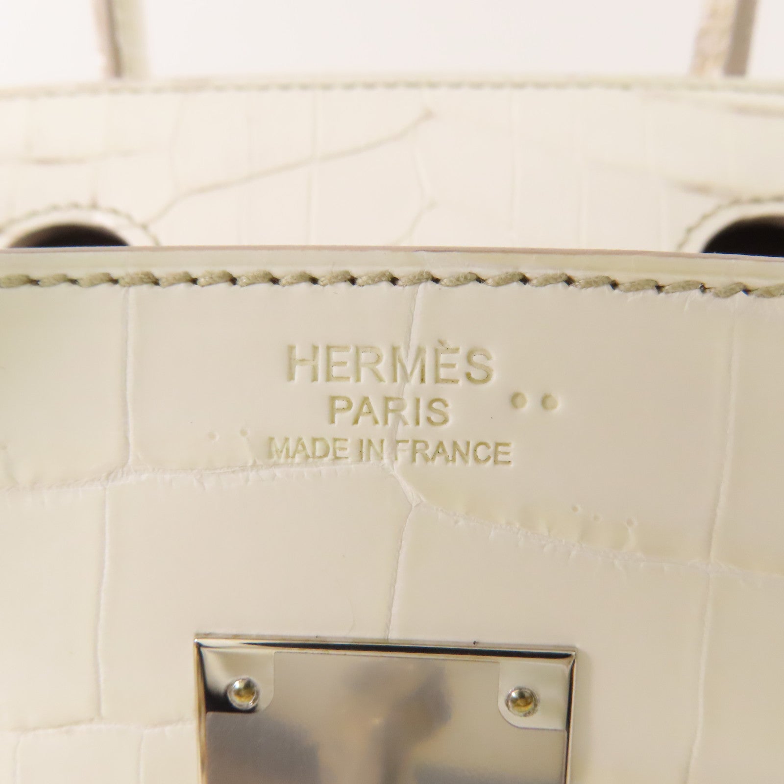 HERMES Niloticus Matt Birkin 30 Himalayan銀扣手挽袋