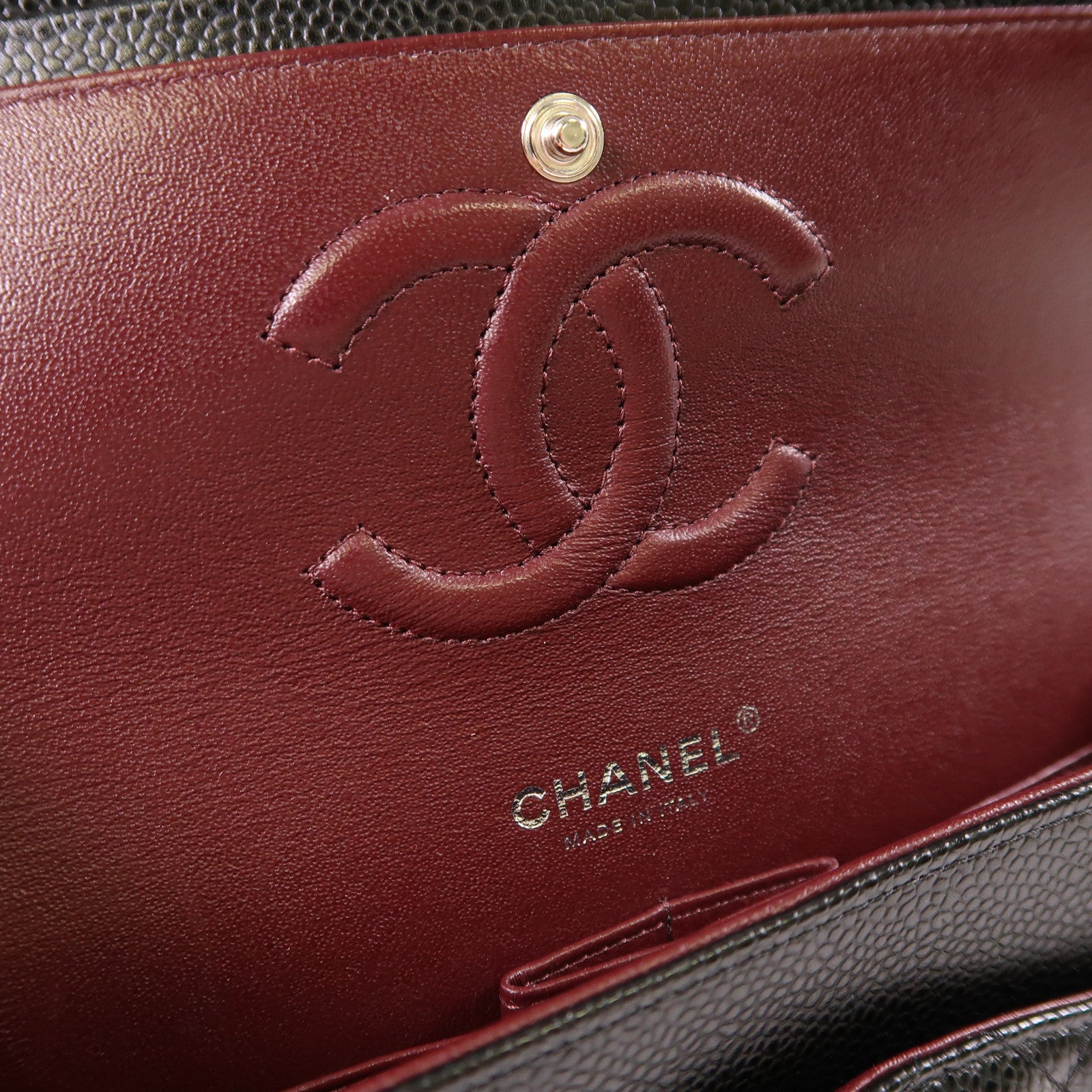 CHANEL 牛皮皮革Classic 25銀扣鏈帶肩背袋