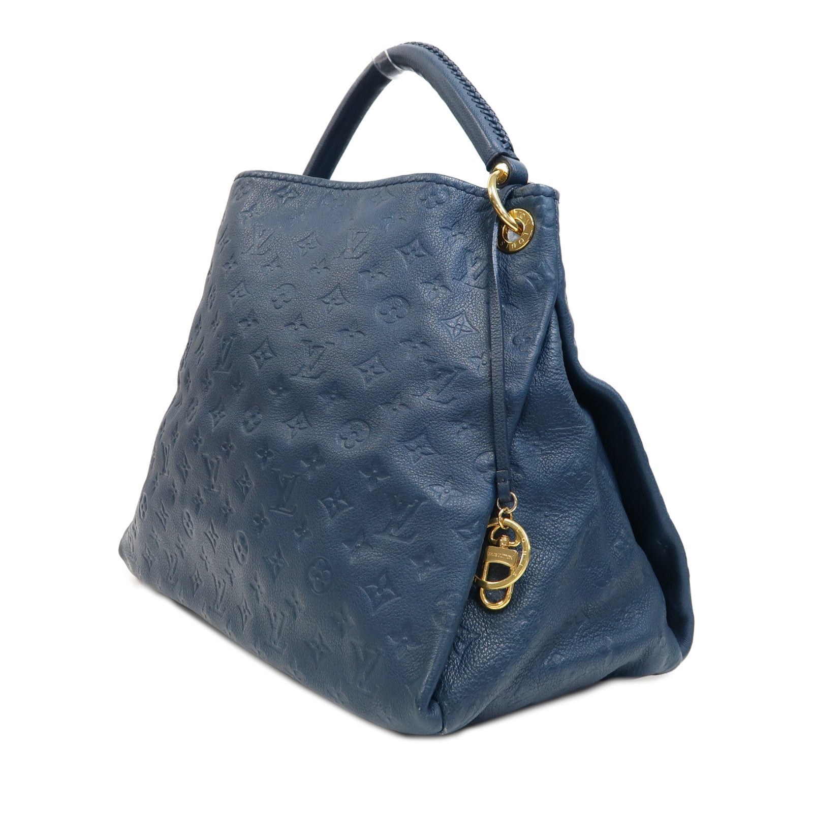 LOUIS VUITTON Monogram Empreinte Artsy MM金扣手挽袋藍色