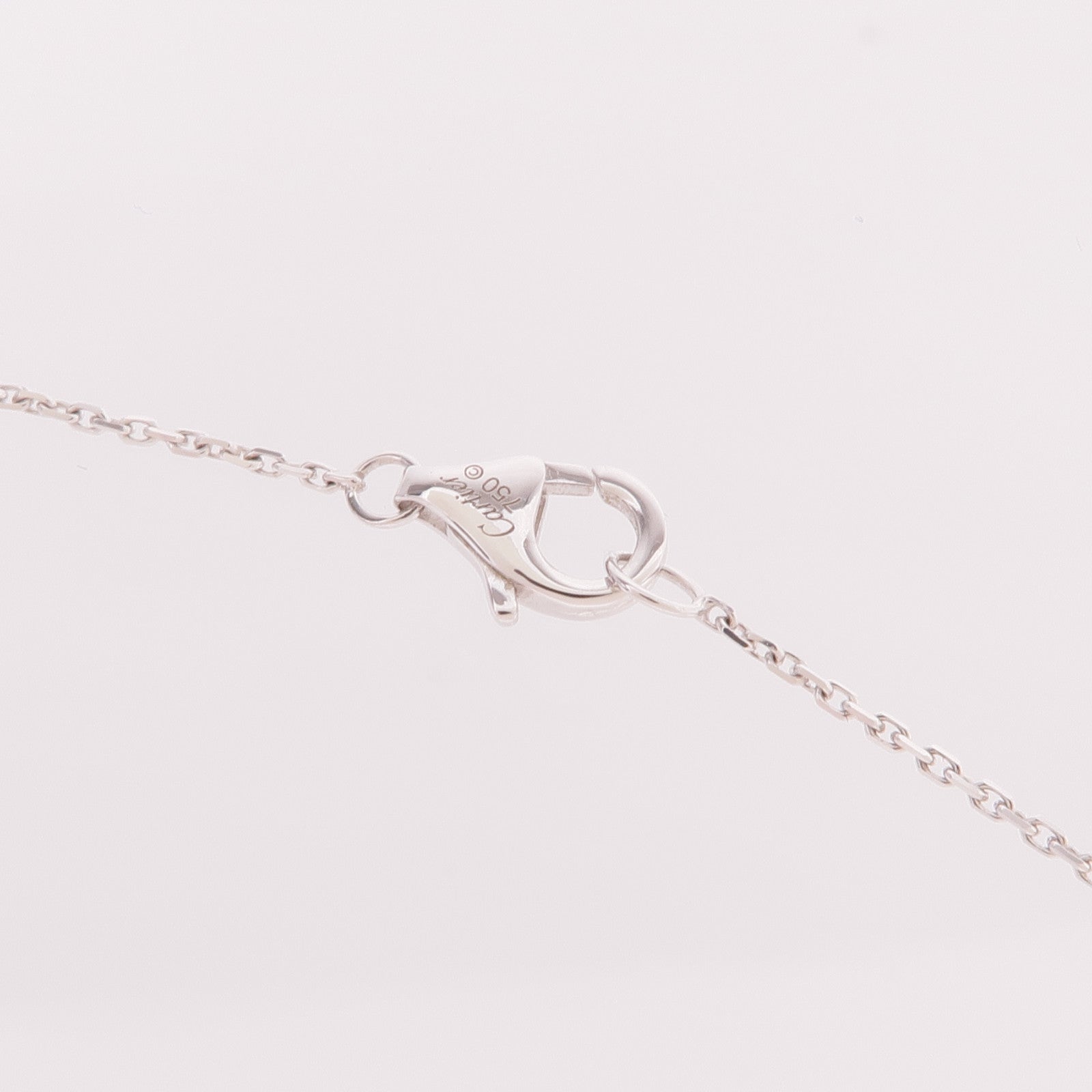 CARTIER 18K白金/陶瓷Trinity Necklace鑽石項鍊