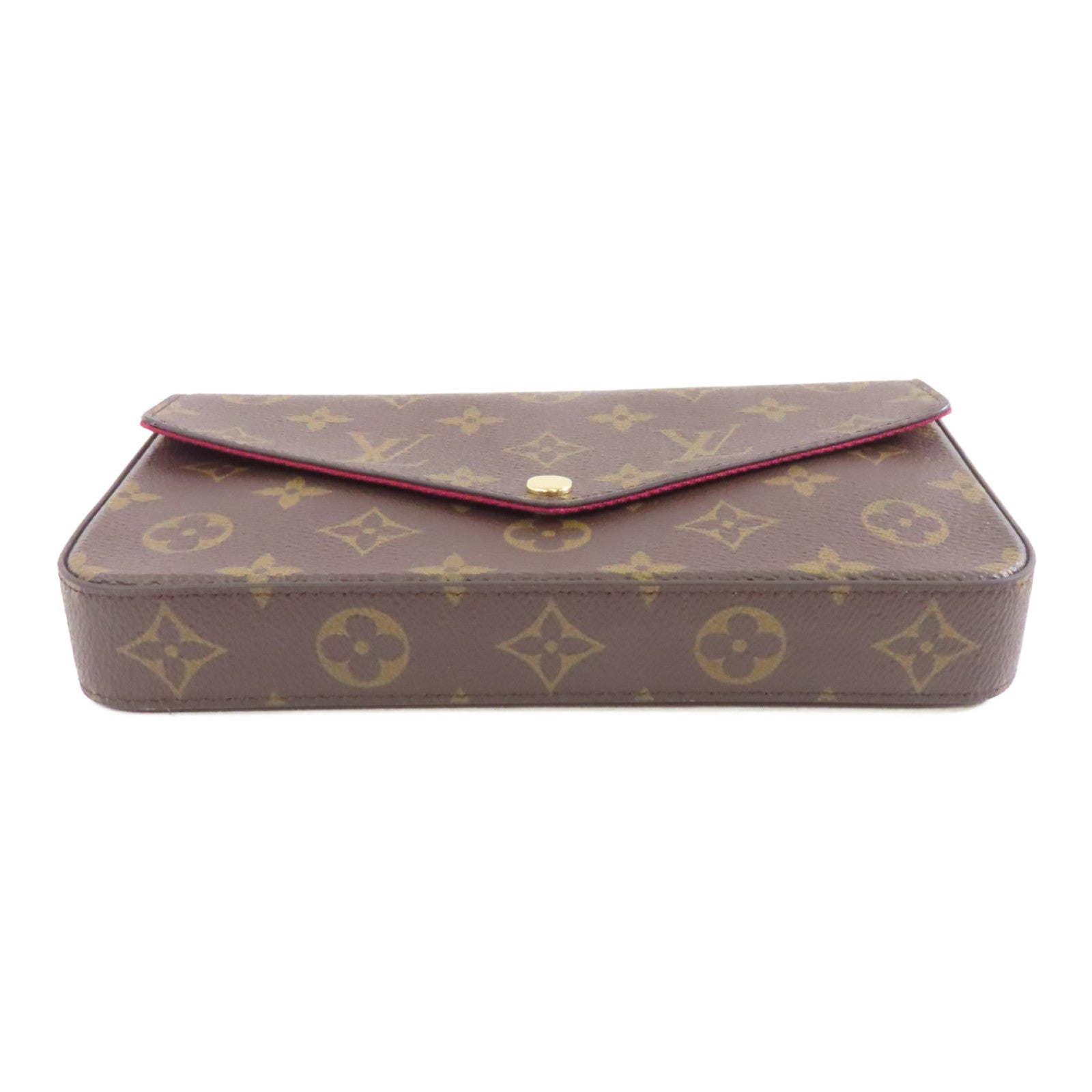 LOUIS VUITTON Monogram Pochette Felicie金扣鏈帶肩背袋啡色