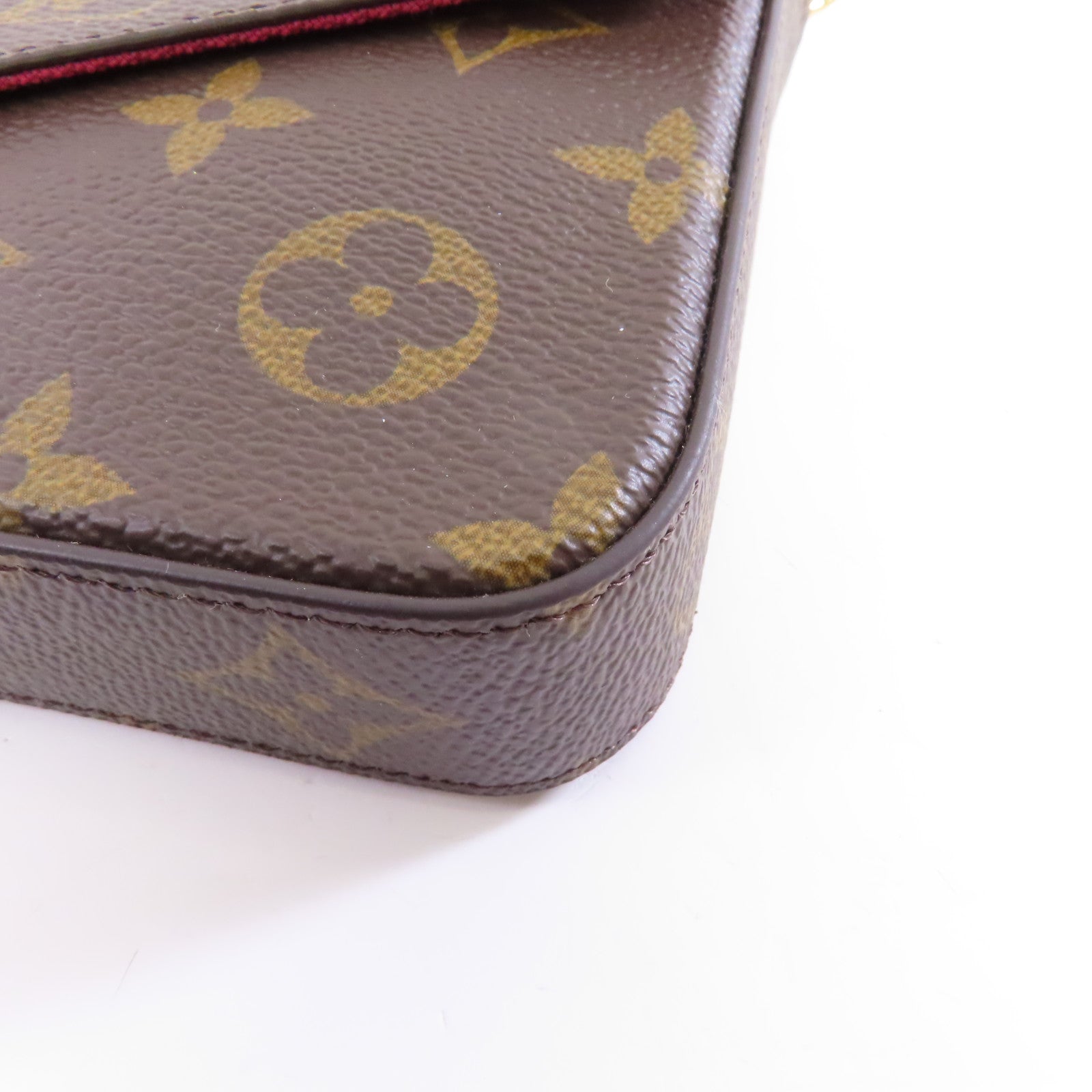 LOUIS VUITTON Monogram Pochette Felicie金扣鏈帶肩背袋啡色