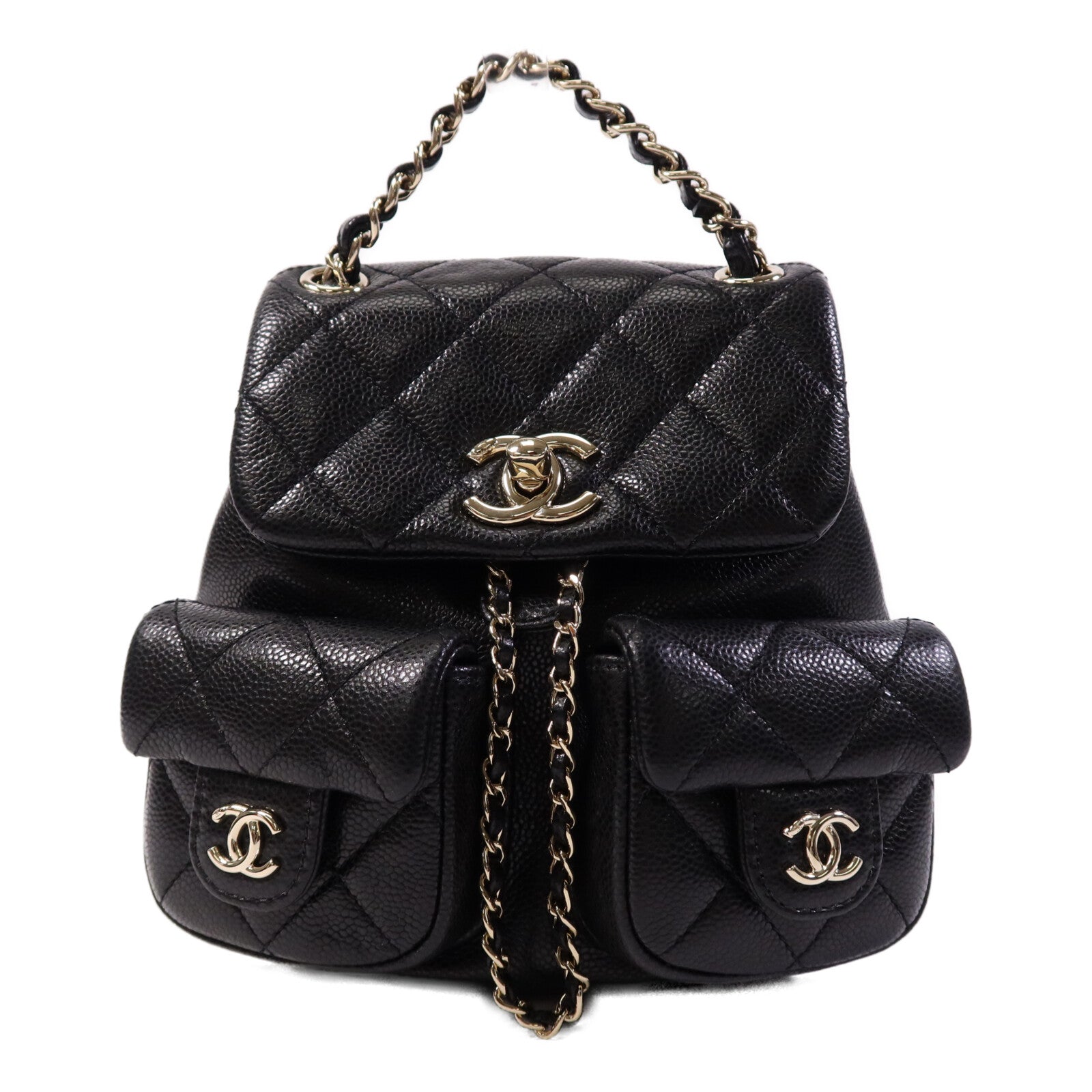 CHANEL 牛皮皮革Duma Backpack金扣背包