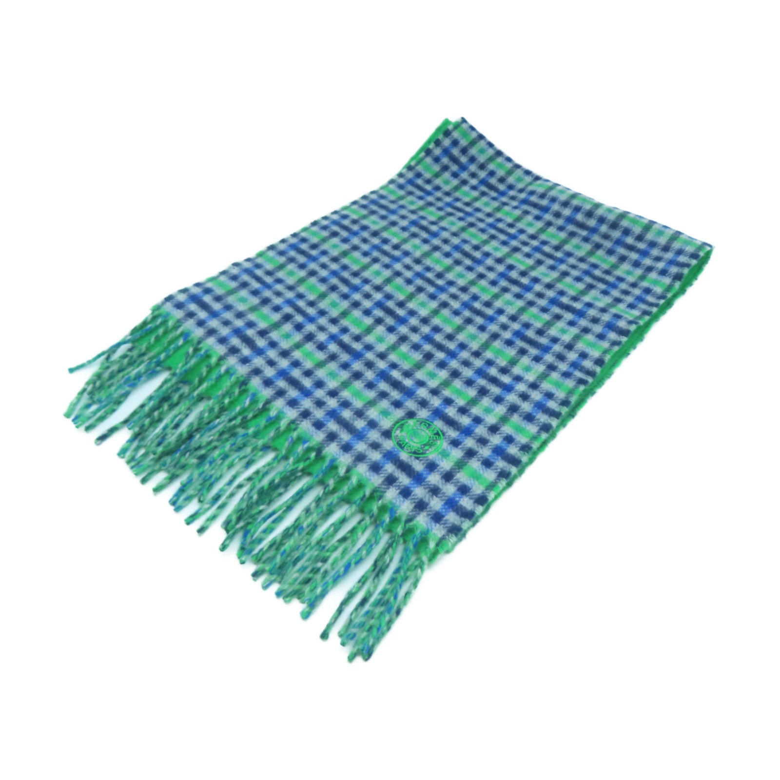 HERMES **【激減優惠】羊絨Scarf圍巾綠色/藍色