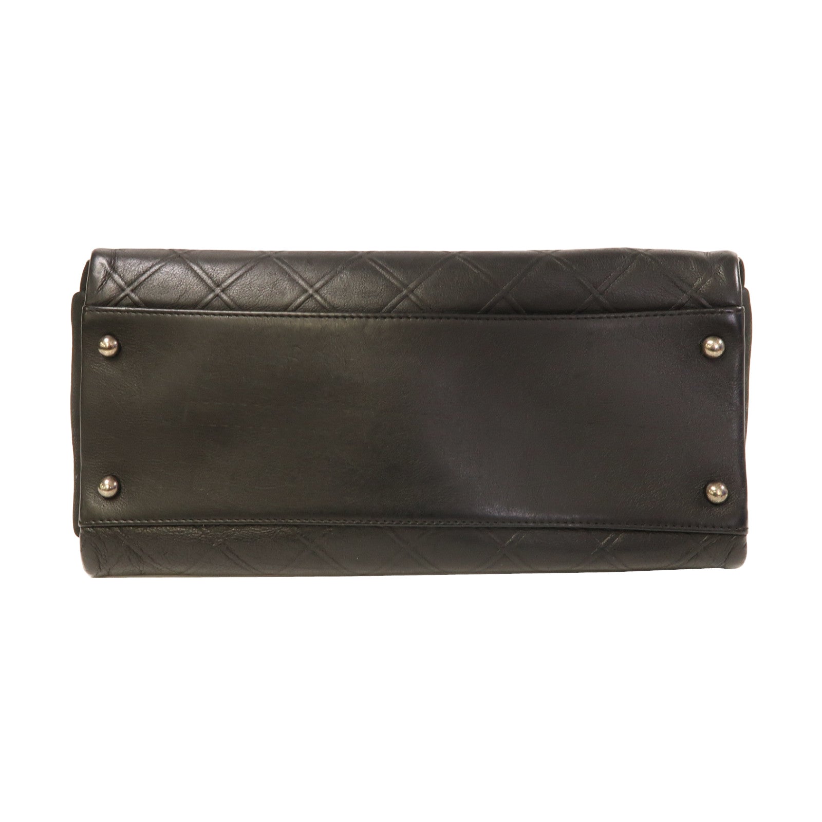 CHANEL 【激減優惠】菱格牛皮皮革Shoulder Bag銀扣肩背袋黑色