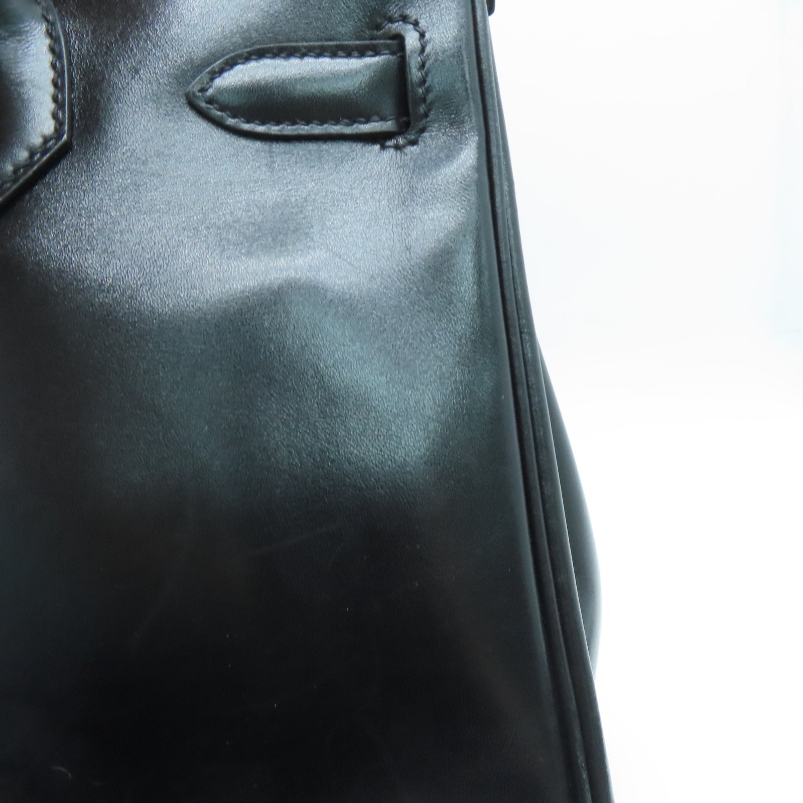 HERMES Box Calf皮革Birkin 30 So Black手挽袋黑色