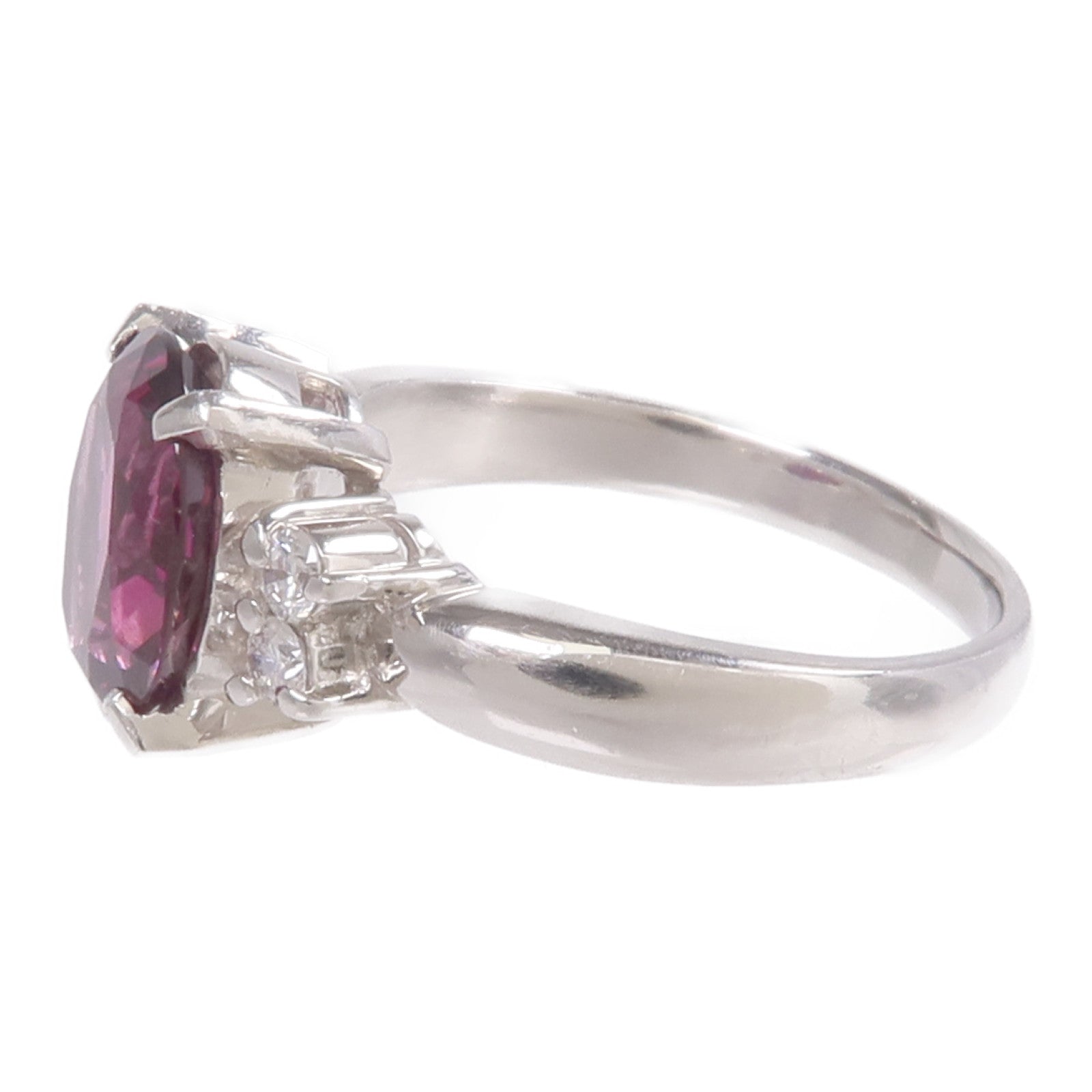 JEWELRY PT900鉑金Rhodolite Garnet Diamond Ring紅榴石/鑽石戒指