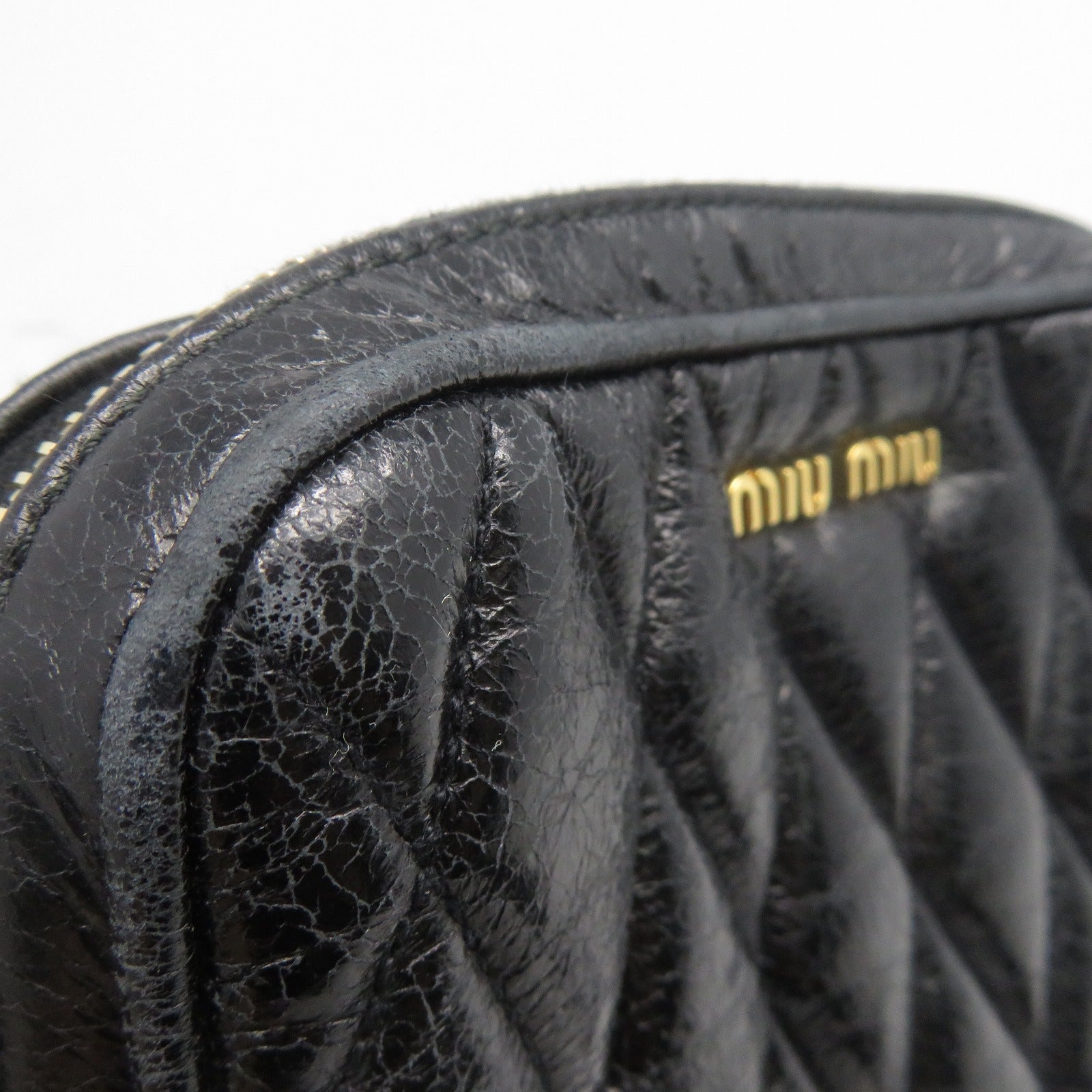 Miu Miu 羊皮皮革Shoulder Bag金扣肩背袋黑色