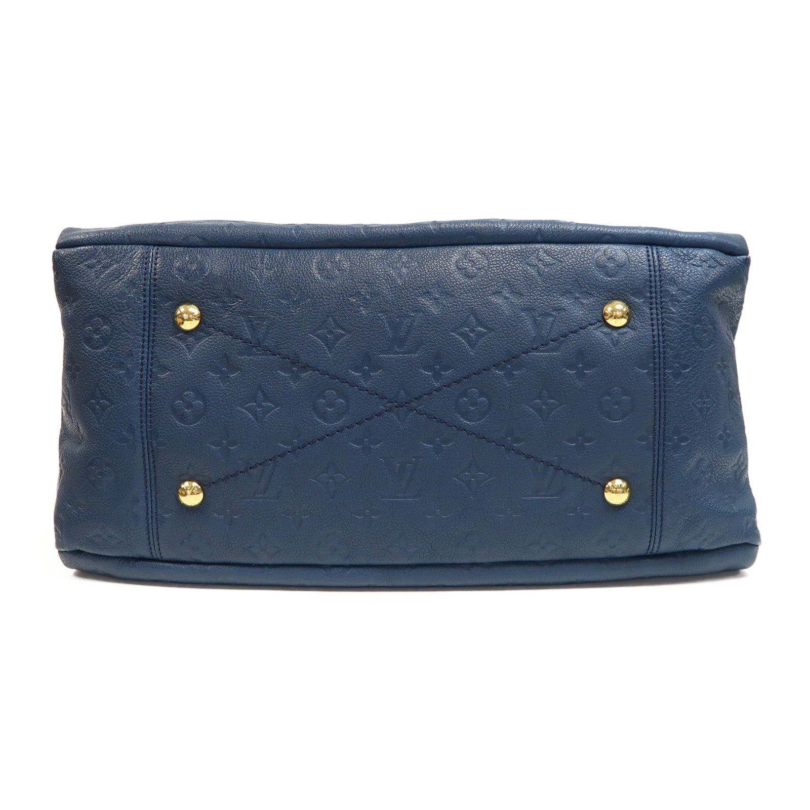 LOUIS VUITTON Monogram Empreinte Artsy MM金扣手挽袋藍色