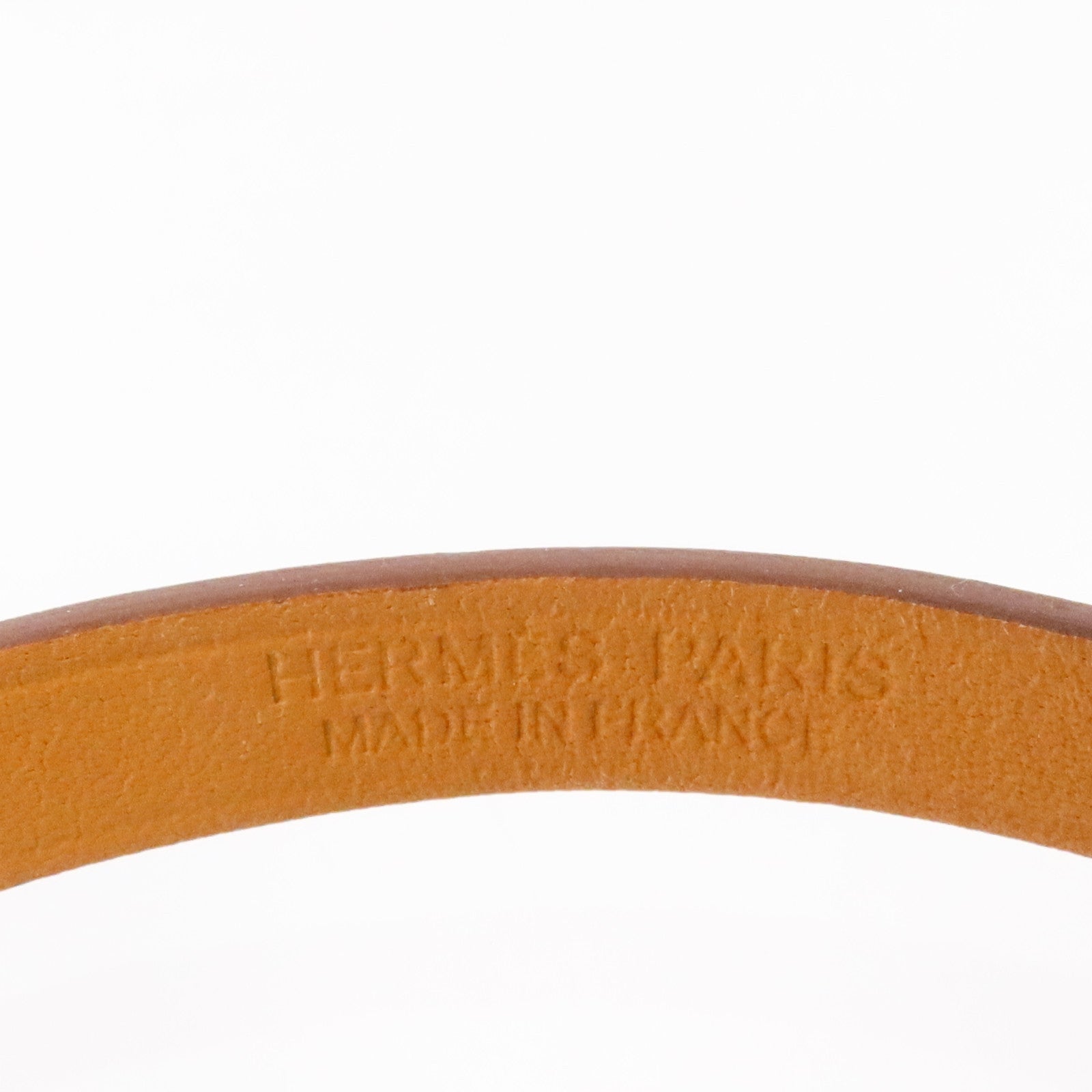 HERMES Swift皮革Mini Rivale Bracelet銀扣手鏈Gold