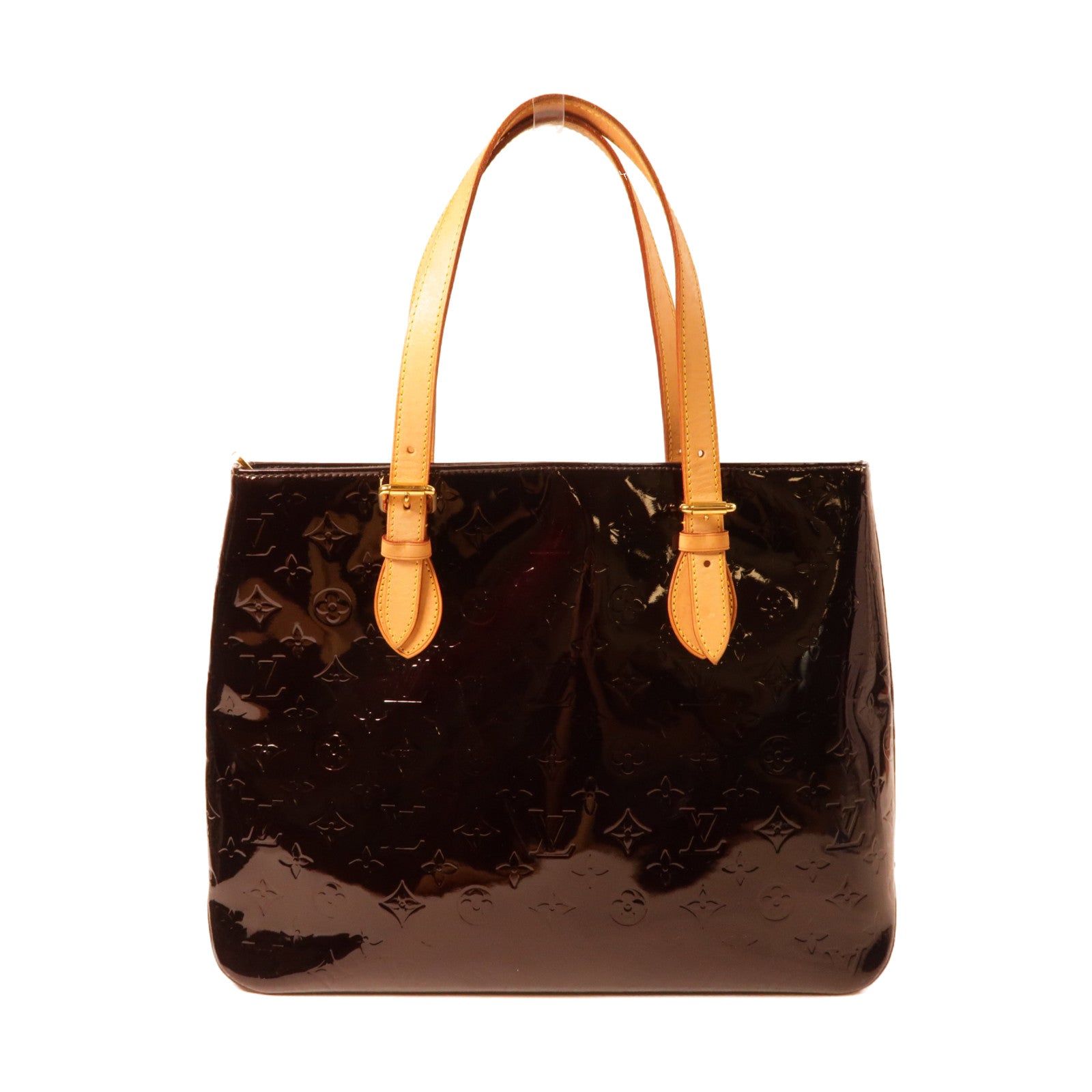 LOUIS VUITTON 【激減優惠】Vernis Brentwood金扣手挽袋酒紅色