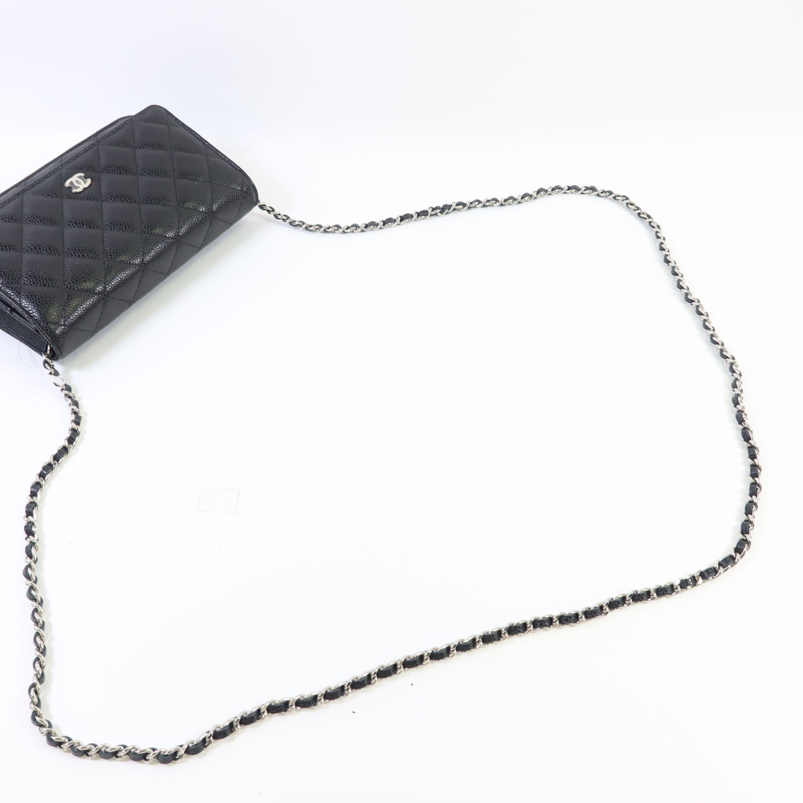 CHANEL 牛皮皮革WOC Wallet On Chain銀扣鏈帶肩背袋