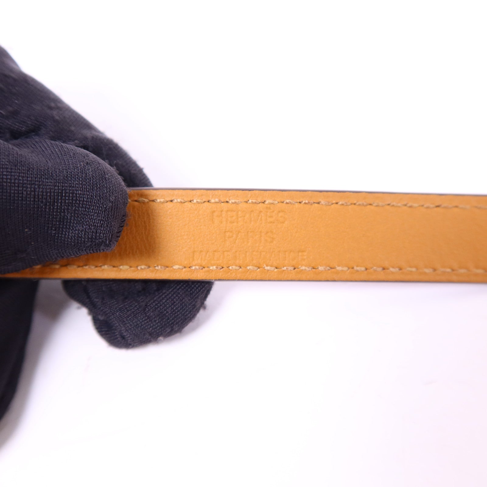 HERMES Swift皮革Kelly Double Tour銀扣手鐲Tosca Hermes#XS